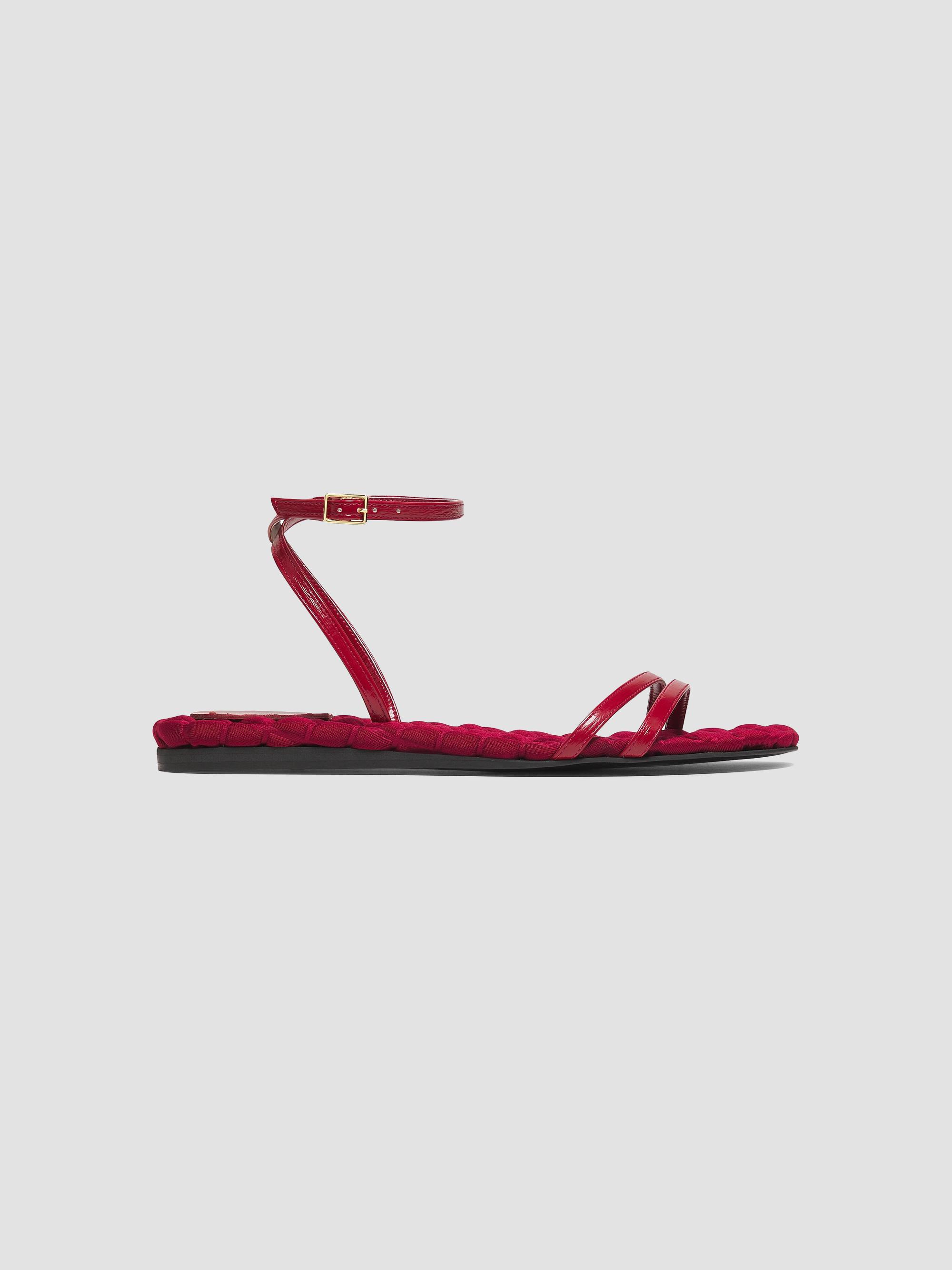 AERA Women's Faye Vegan Brushed Leather Flat Sandals - Red | Thumbnail 7