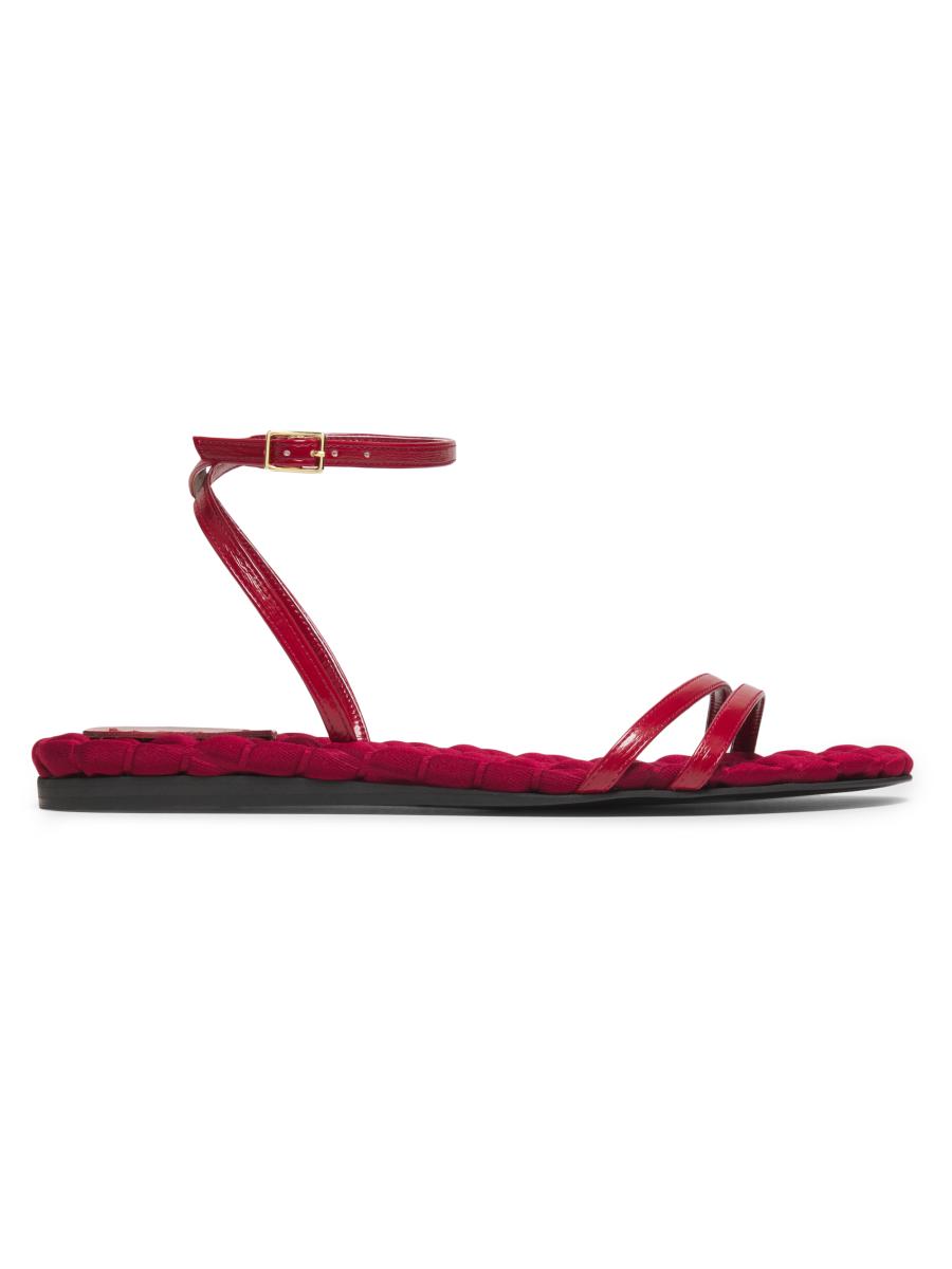 Aera Women's Faye Vegan Leather Flat Sandals In Red