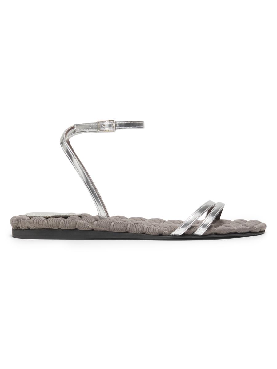 Aera Women's Faye Vegan Leather Flat Sandals In Silver