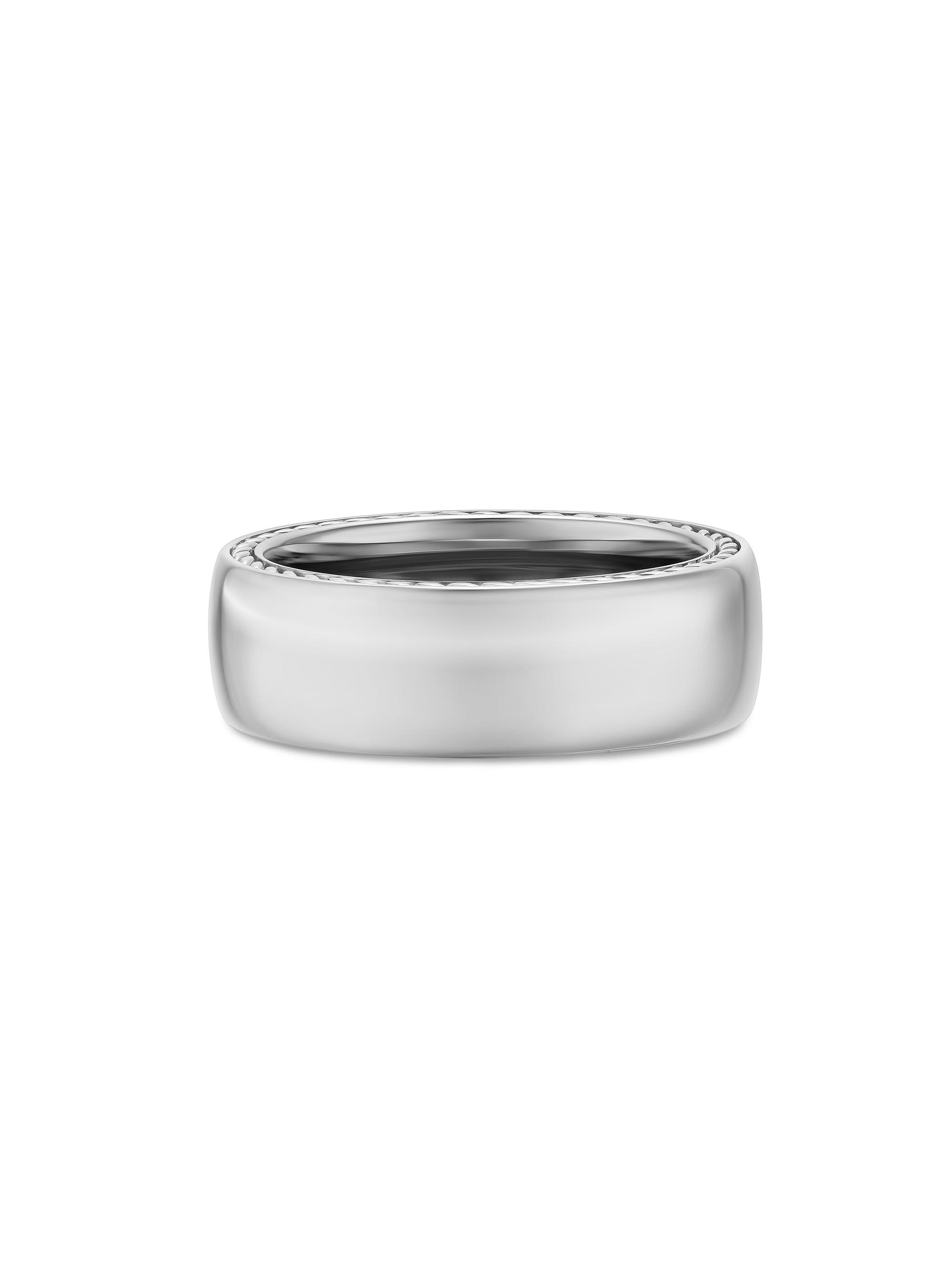 David Yurman Men's Streamline Band Ring in Platinum, 8MM - Silver