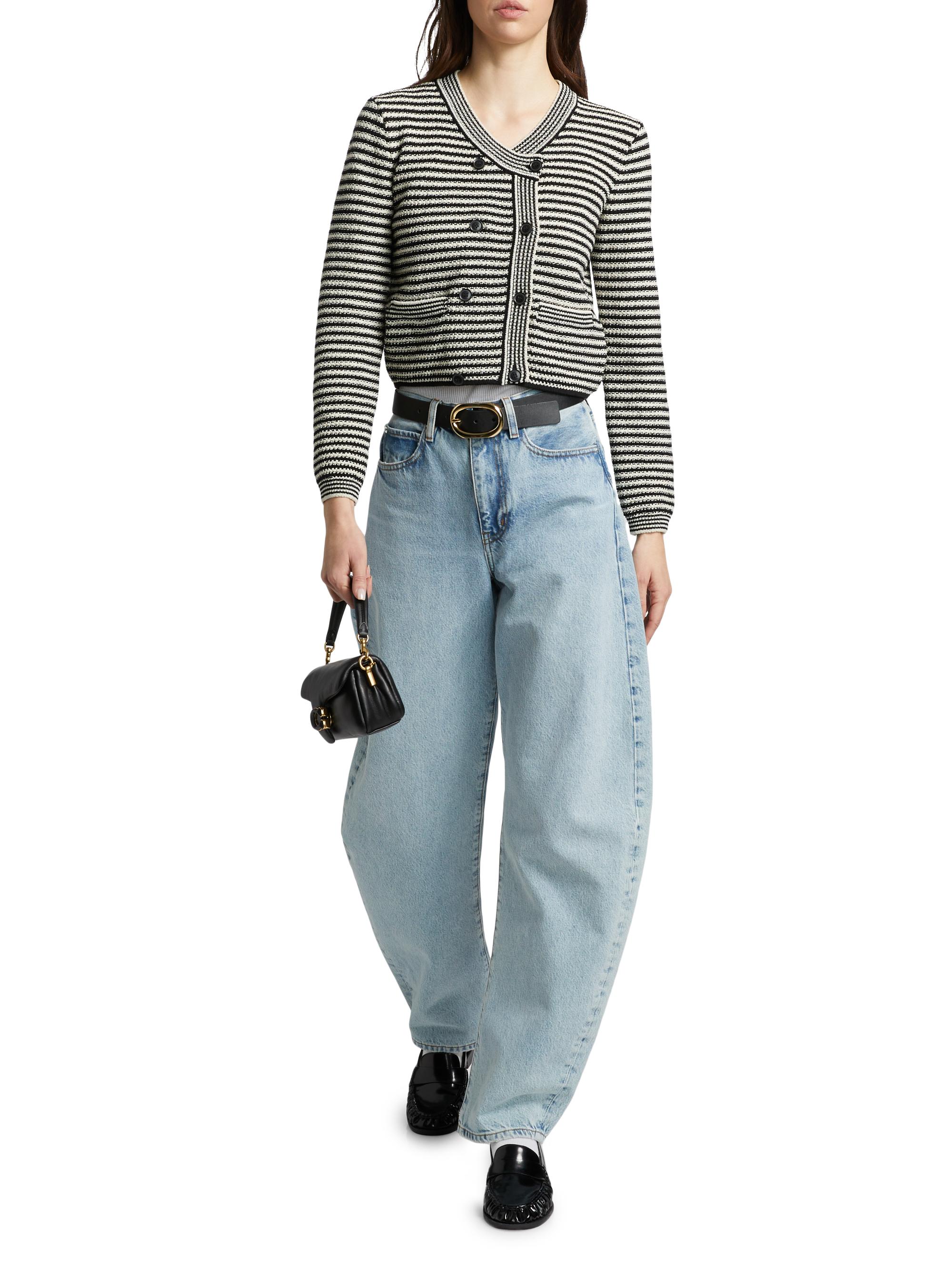 FRAME Court Striped Double-Breasted Cardigan | Saks Fifth Avenue