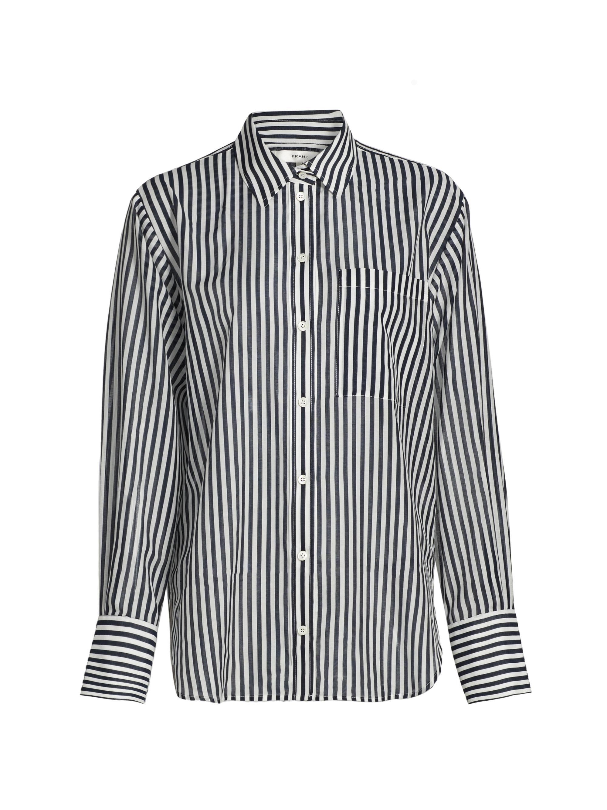 FRAME Women's The Oversized Pocket Shirt - Navy Multi