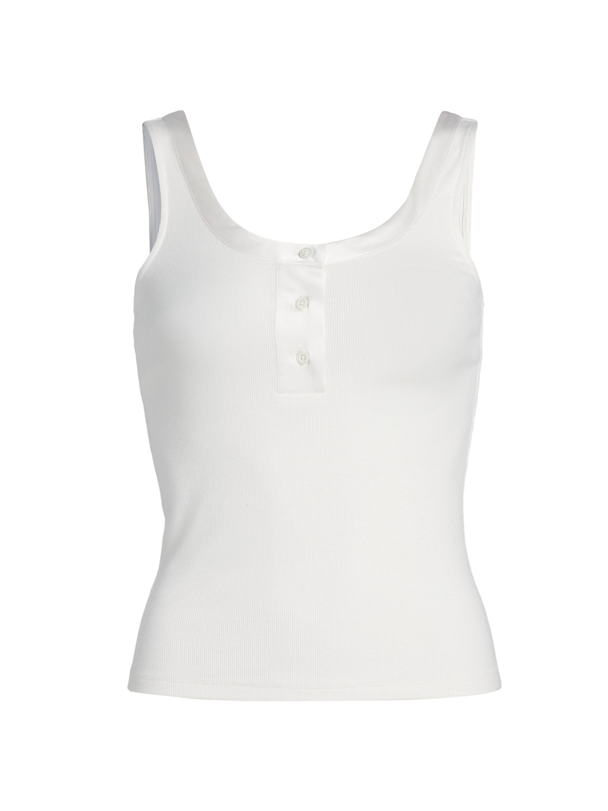 Frame Women's The Satin Trim Tank - Alabaster