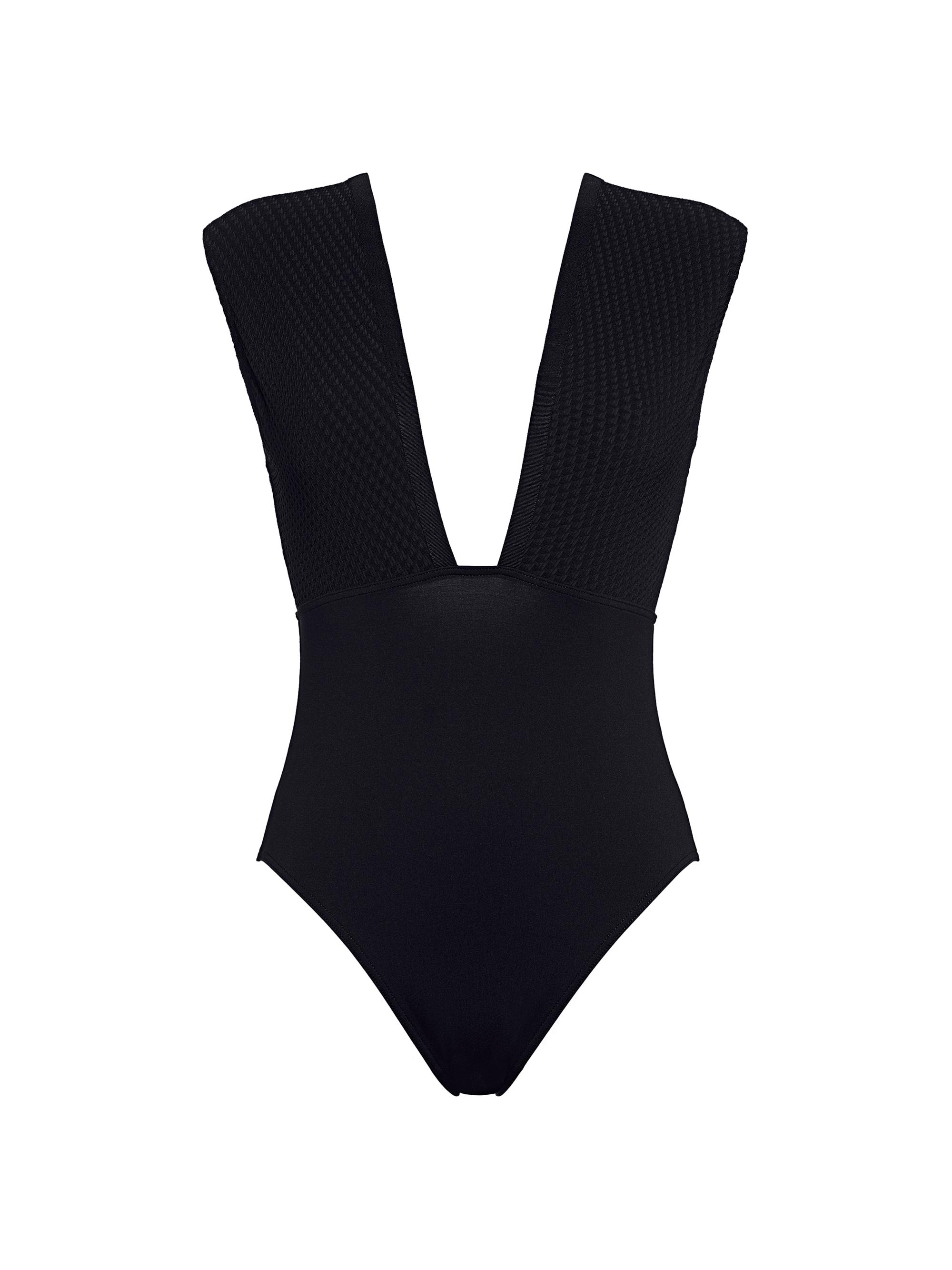 ERES Women's Glamorous Sophisticated V-Neck One-Piece Swimsuit - Black