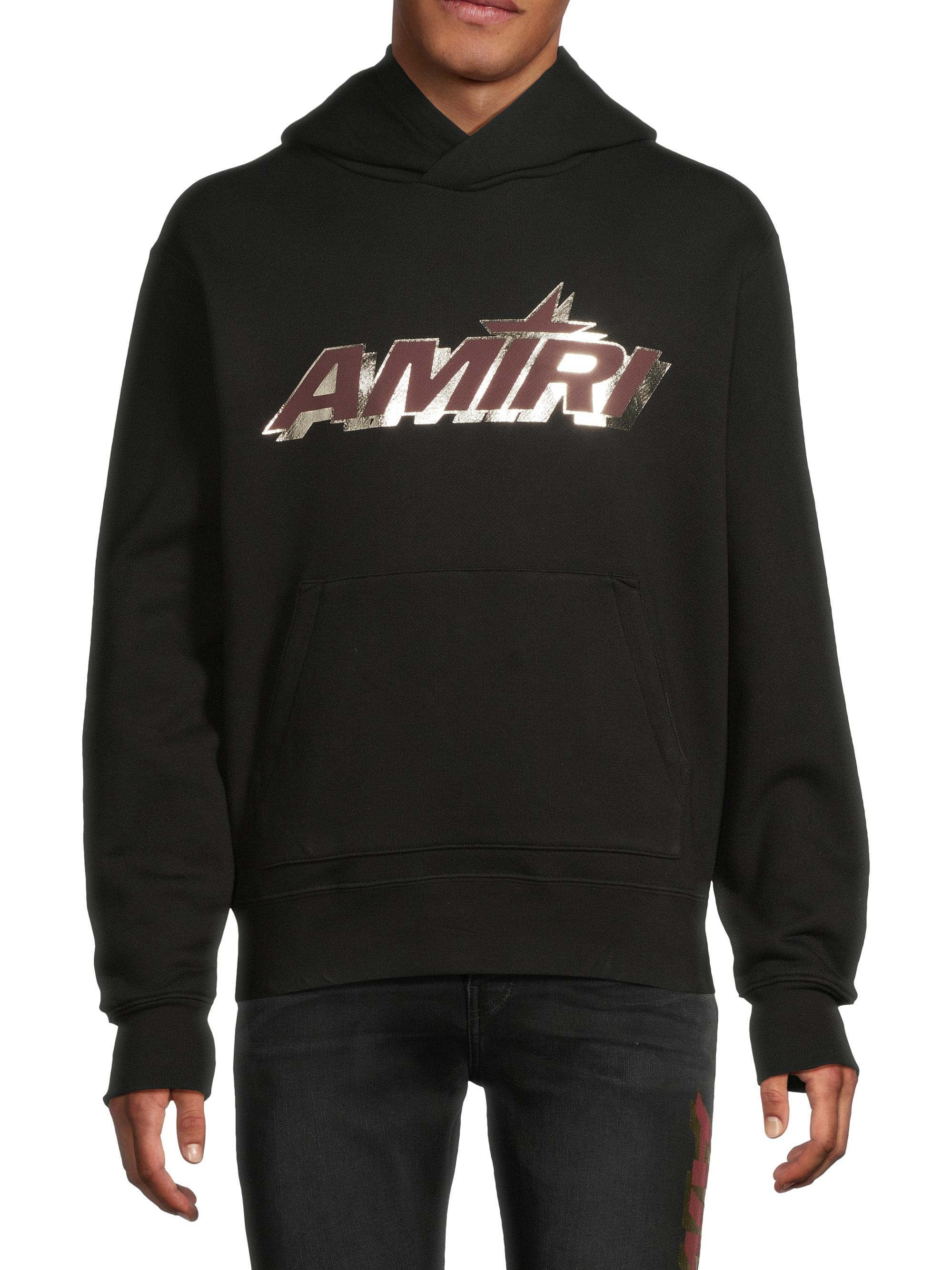 Amiri Shadow Logo Stretch-Cotton Hoodie | Saks Fifth Avenue