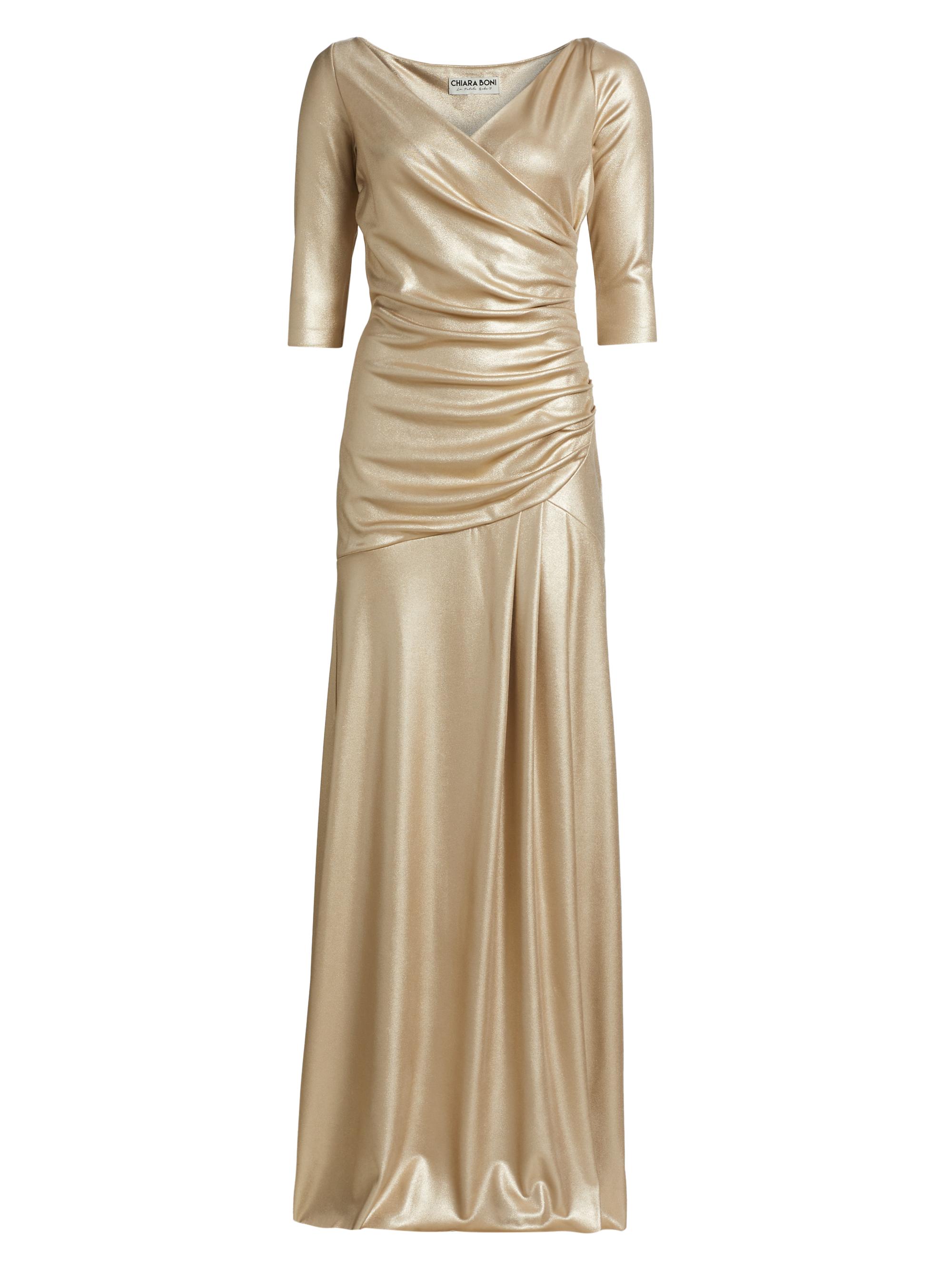 Chiara Boni La Petite Robe Koichi Metallic Draped Gown Saks