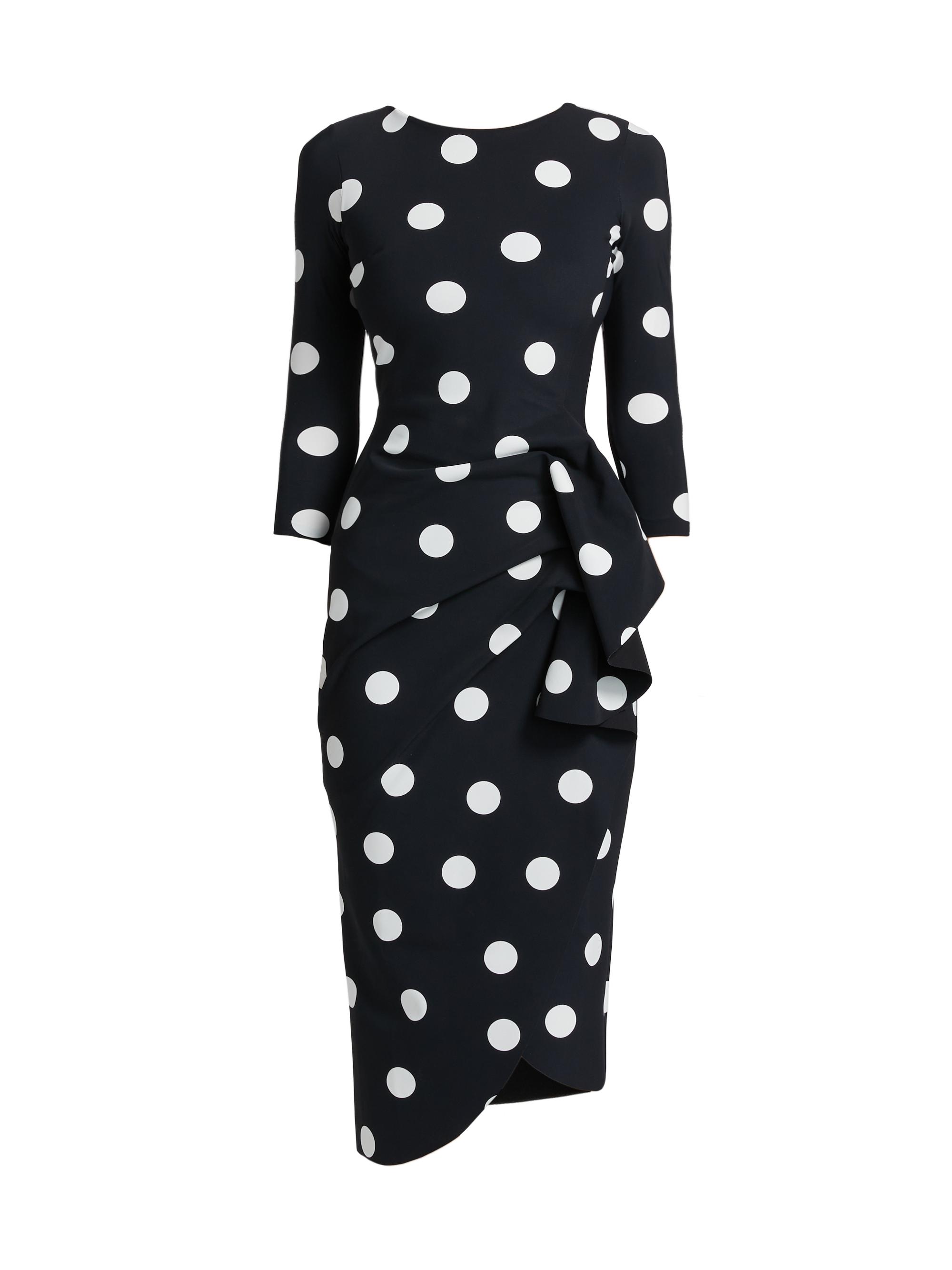 Chiara Boni La Petite Robe Wang Polka Dot Draped Sheath Dress