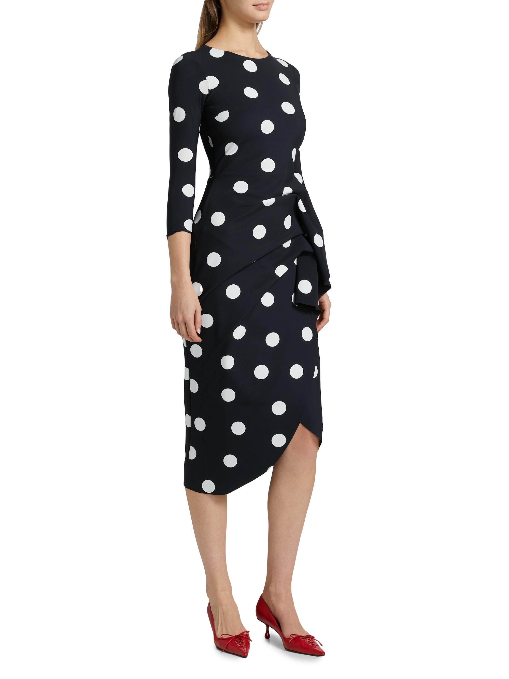 Chiara Boni La Petite Robe Wang Polka Dot Draped Sheath Dress
