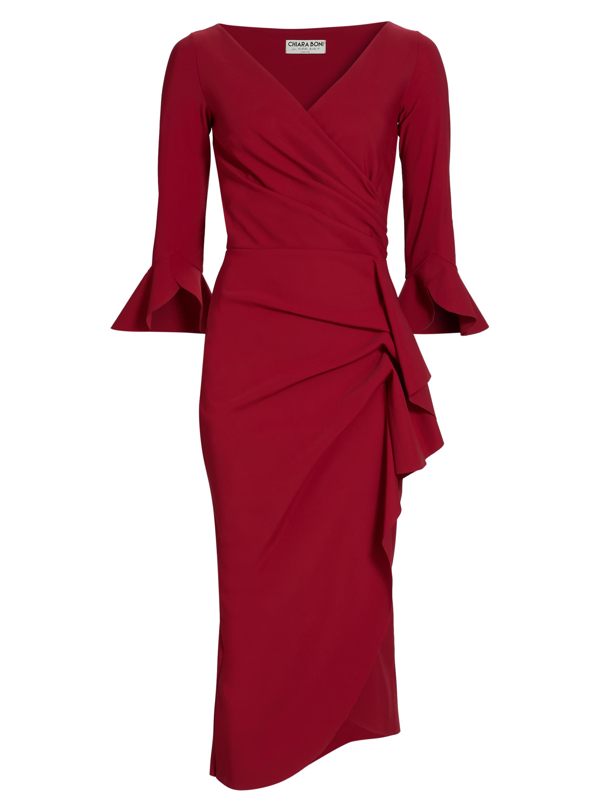 Chiara Boni La Petite Robe Triwan Ruffle-Trim Slim-Fit Midi-Dress