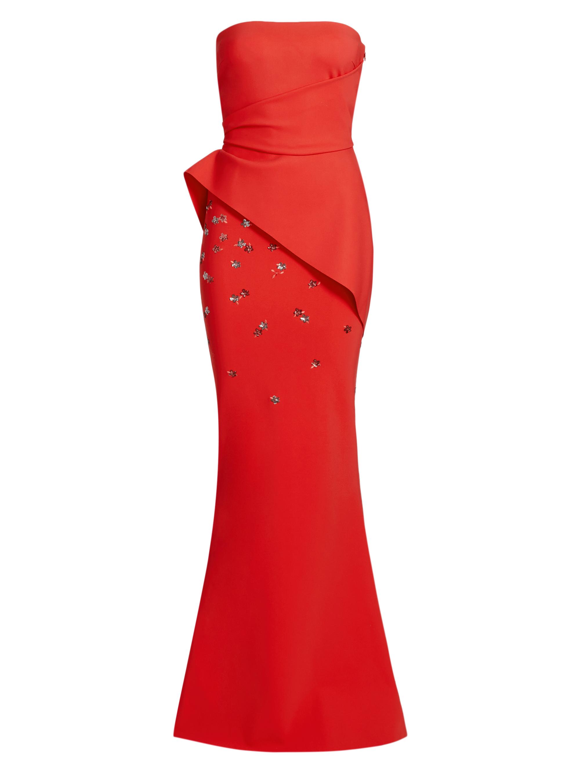 Chiara Boni La Petite Robe Women's Taro Embellished Peplum Gown - Geranium