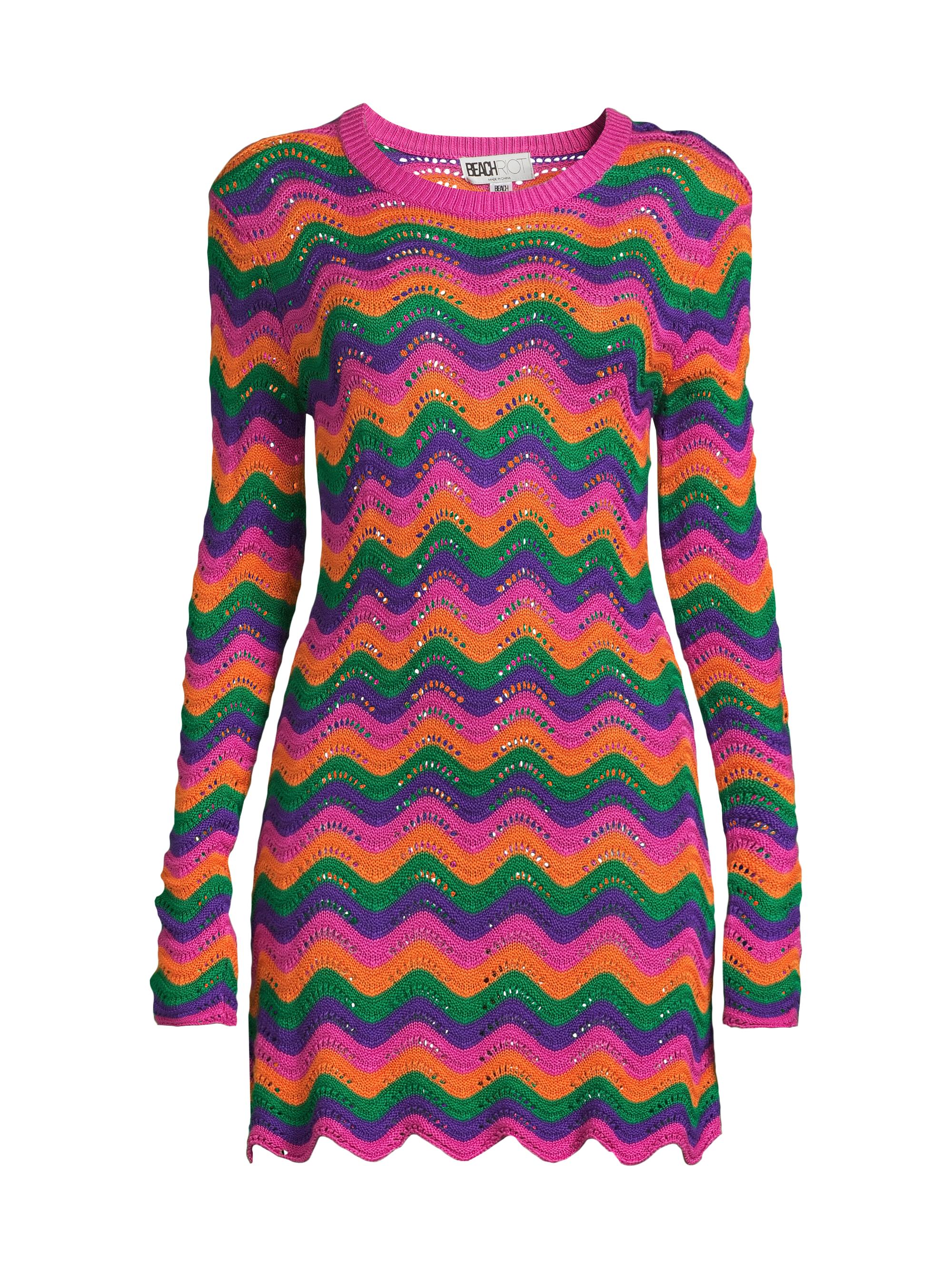 Beach Riot Women's Libbi Wavy Striped Minidress - Sunset Waves