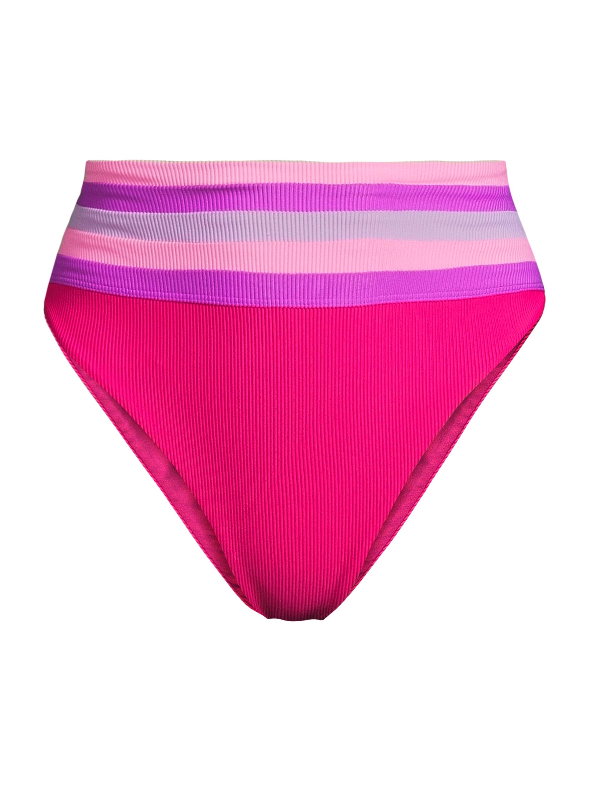 Beach Riot Women's Millie High-Rise Bikini Bottom - Raspberry Colorblock