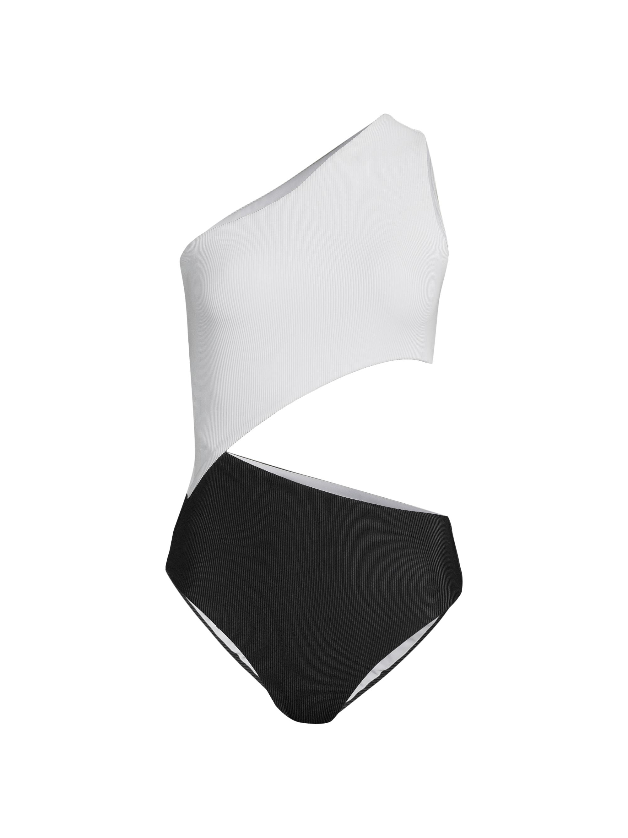 Beach Riot Women's Celine Colorblocked One-Piece Swimsuit - Black White