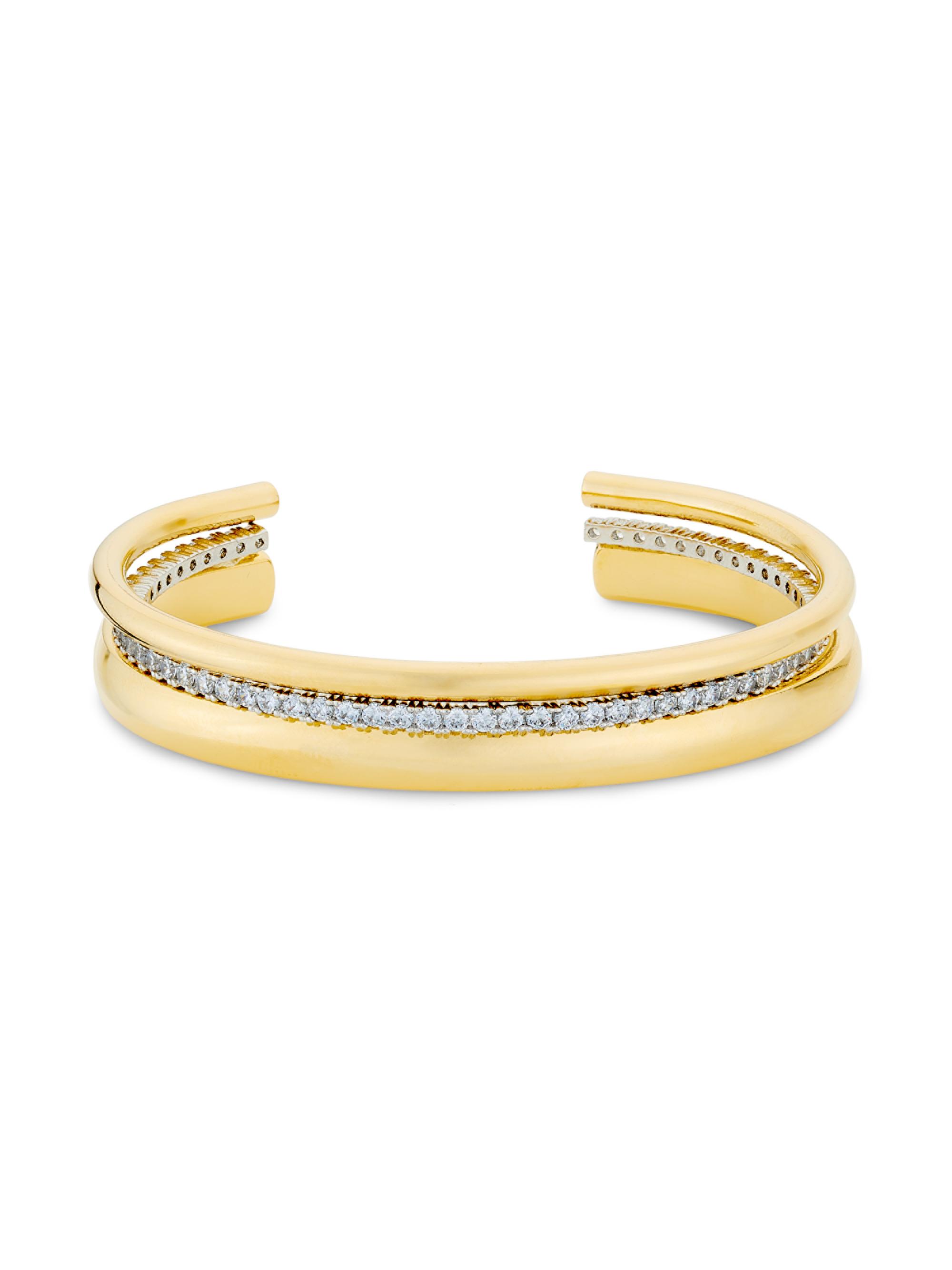 Shashi Women's Reagan 14K-Gold-Plated & Cubic Zirconia 2-Piece Cuff Set - Gold