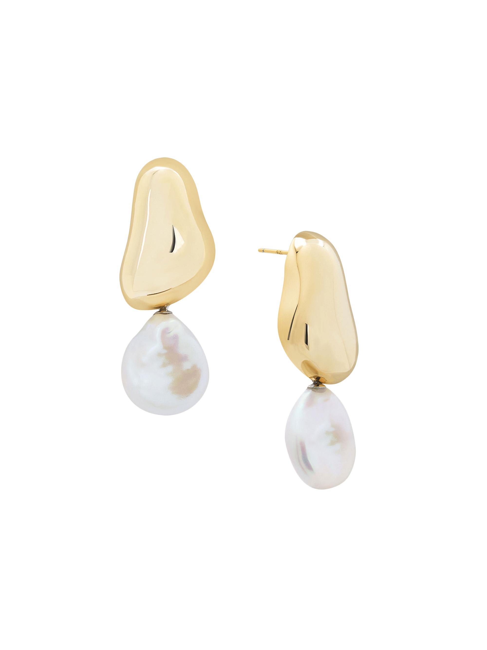 Shashi Women's Carter 14K-Gold-Plated & Cultured Freshwater Pearl Drop Earrings - Gold Pearl