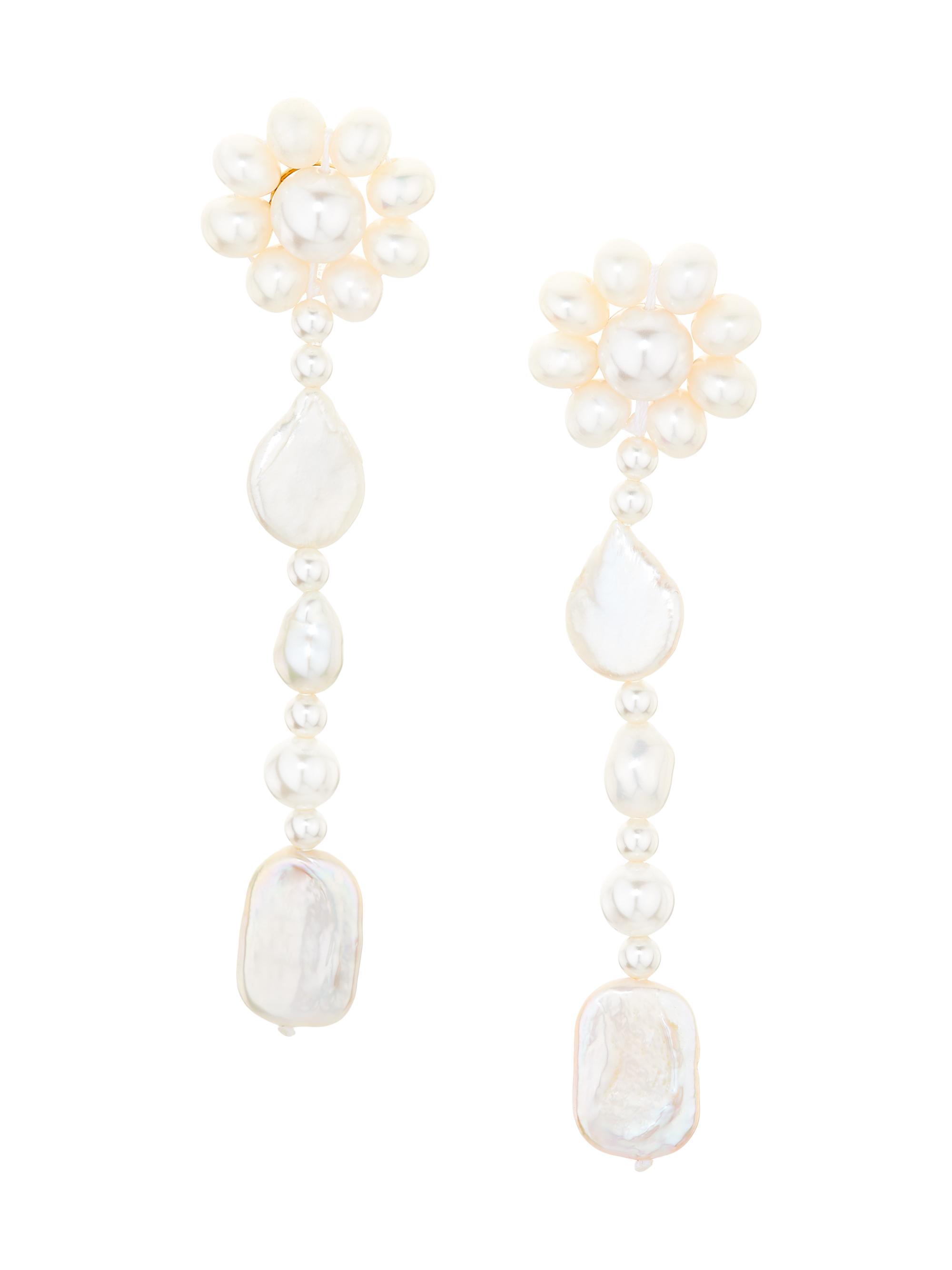 Shashi Women's 14K-Gold-Plated & Cultured Freshwater Pearl Geranium Drop Earrings - Pearl