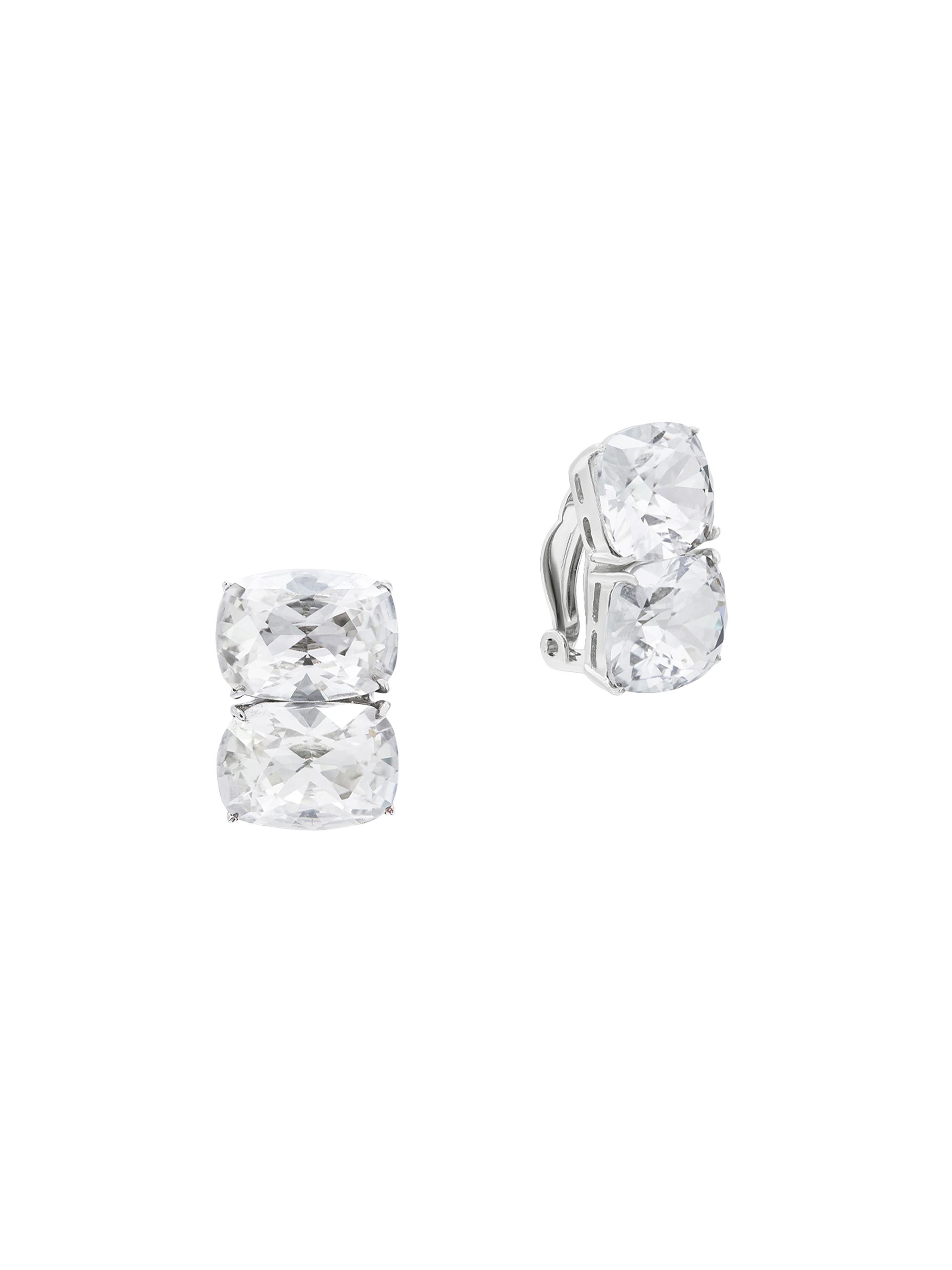 Shashi Women's Ricky Sterling Silver & Crystal Clip-On Stud Earrings - Crystal