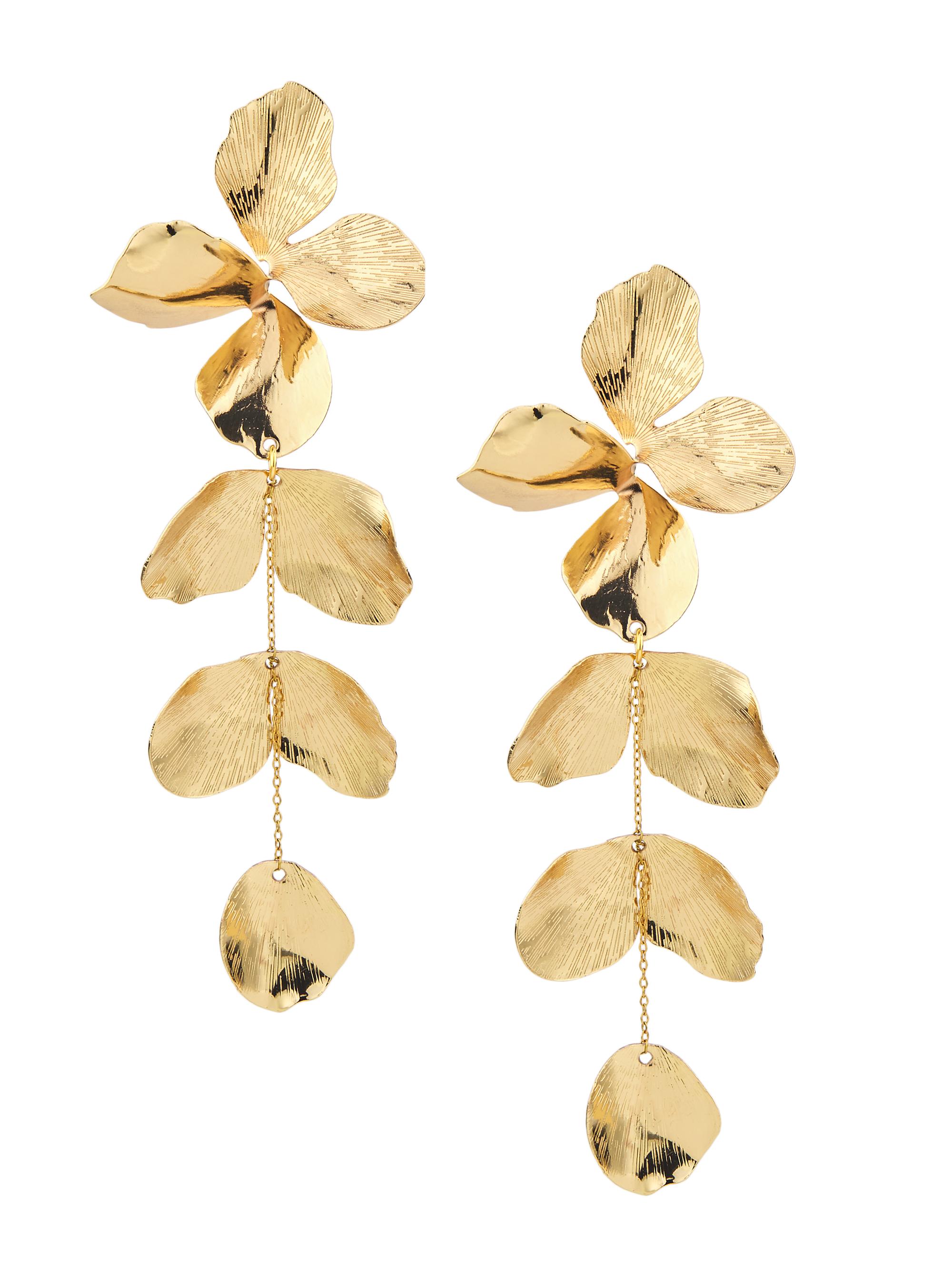 Shashi Women's Ruellia 14K-Gold-Plated Floral Drop Earrings - Gold