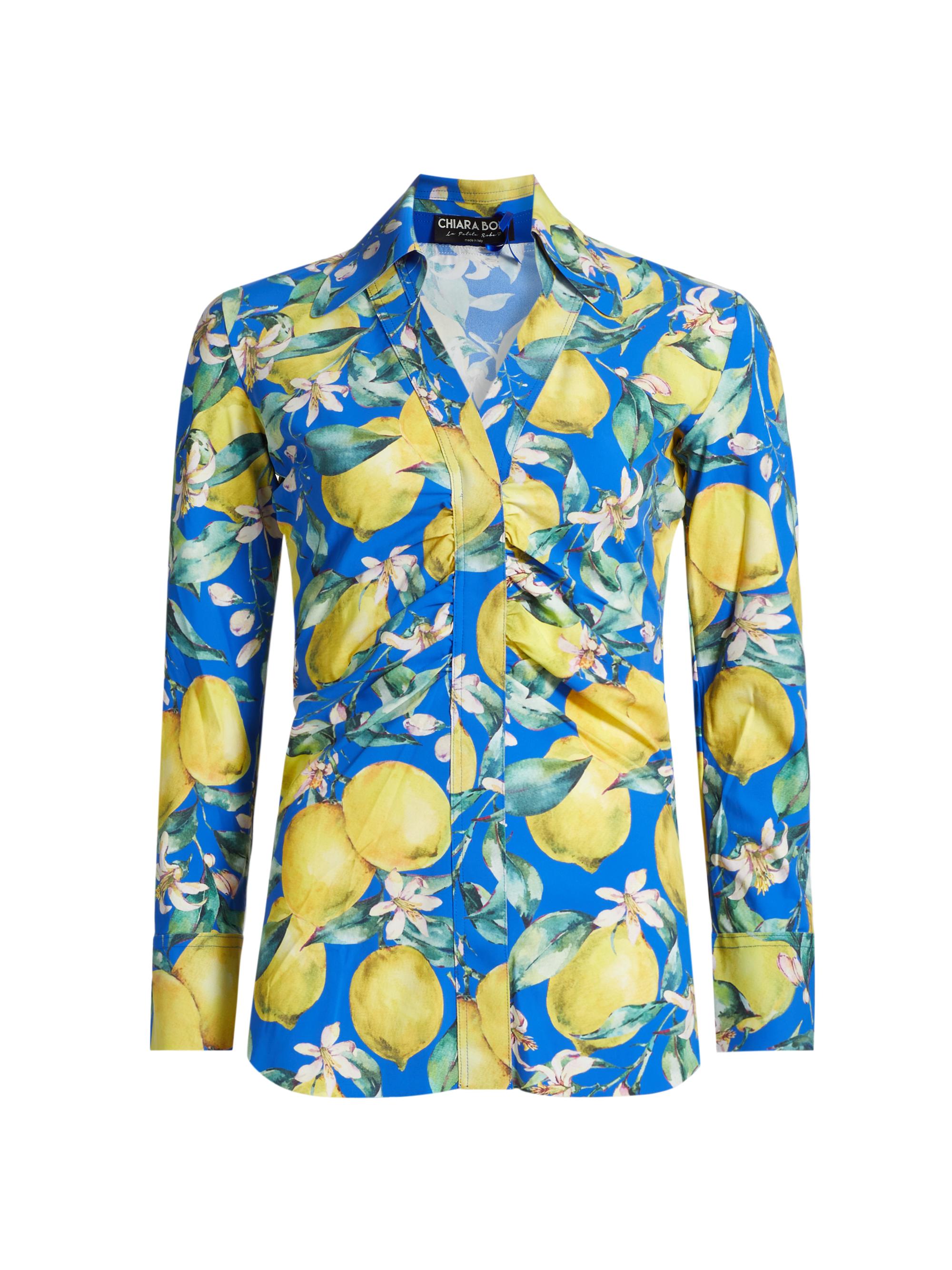 Chiara Boni La Petite Robe Women's Shohreh Lemon Printed Shirt - Lemon Scent Blue