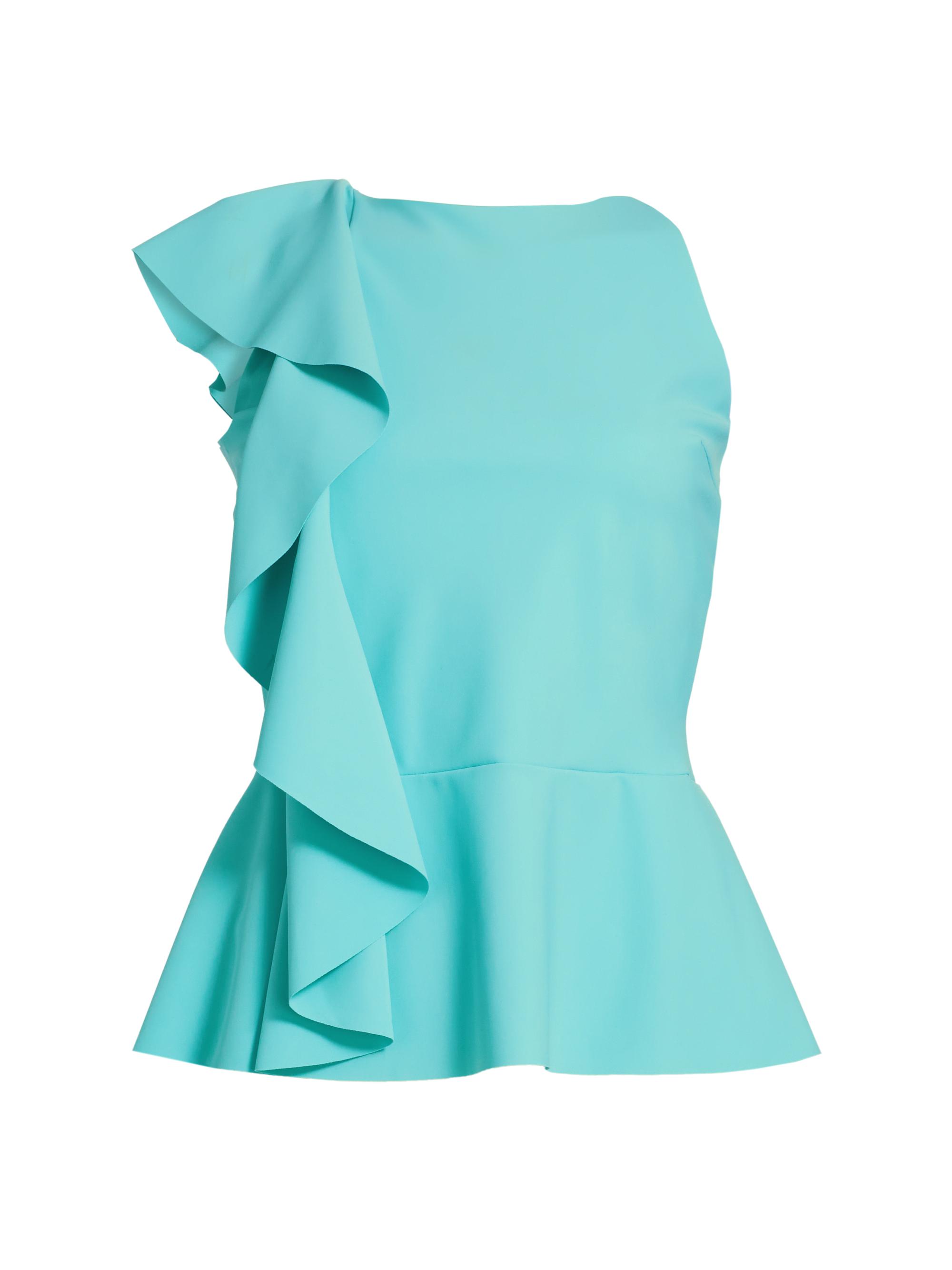 Chiara Boni La Petite Robe Women's Olha Ruffled Sleeveless Peplum Top - Turquoise
