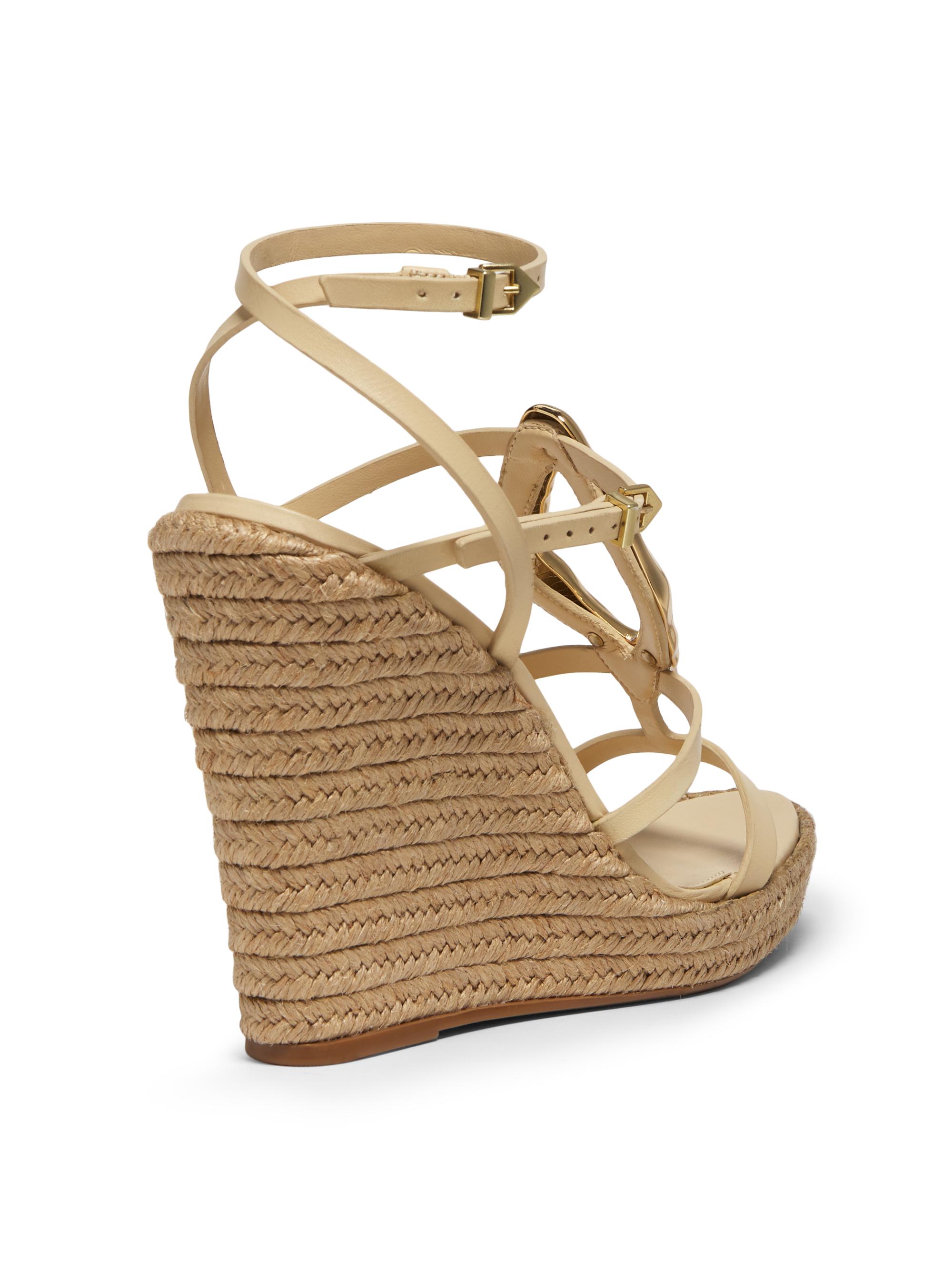 Schutz Amarilis Leather & Raffia Wedge Sandals | Saks Fifth Avenue