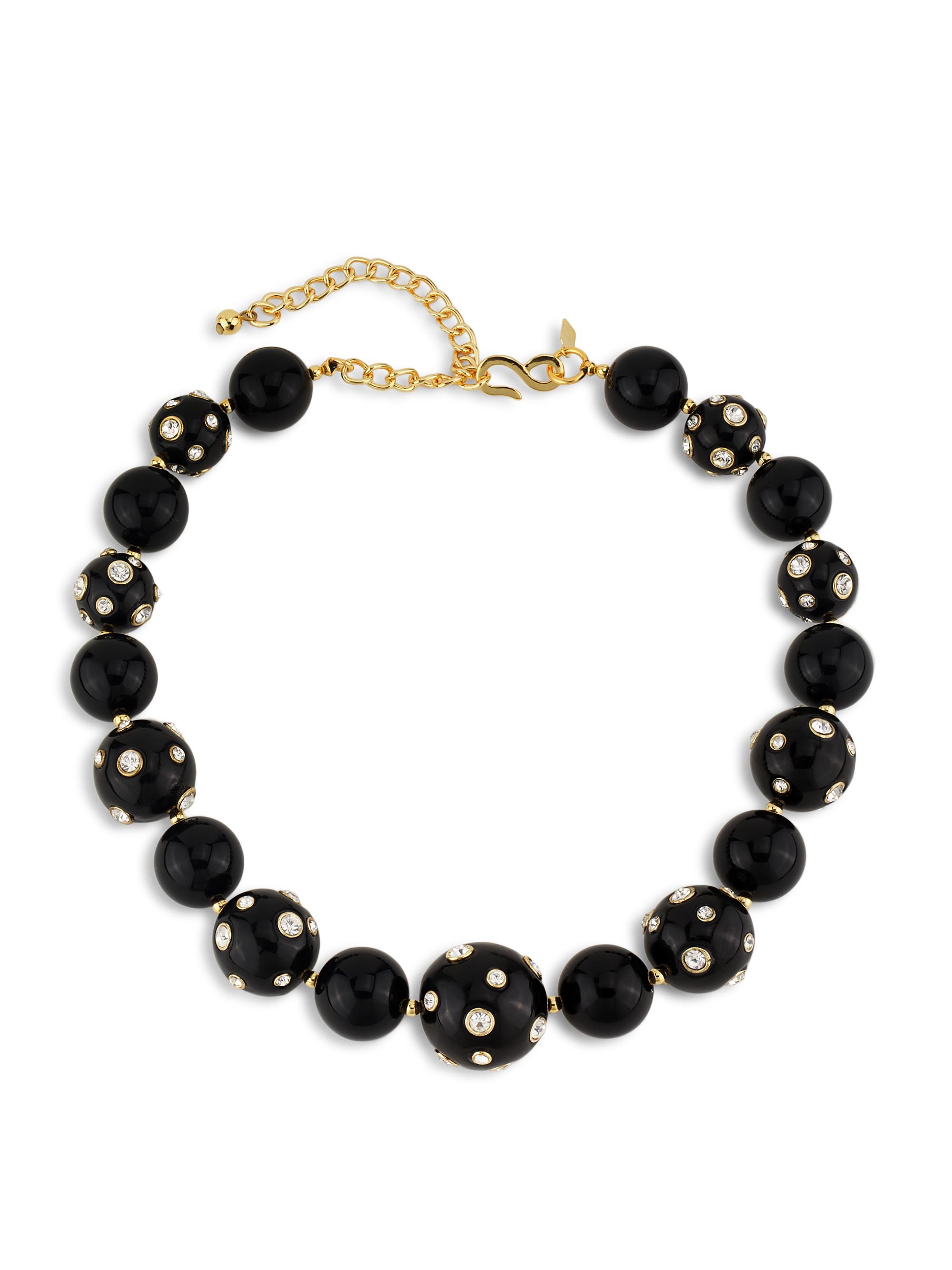 Kenneth Jay Lane Women's Goldtone & Glass Beaded Necklace - Black Crystal