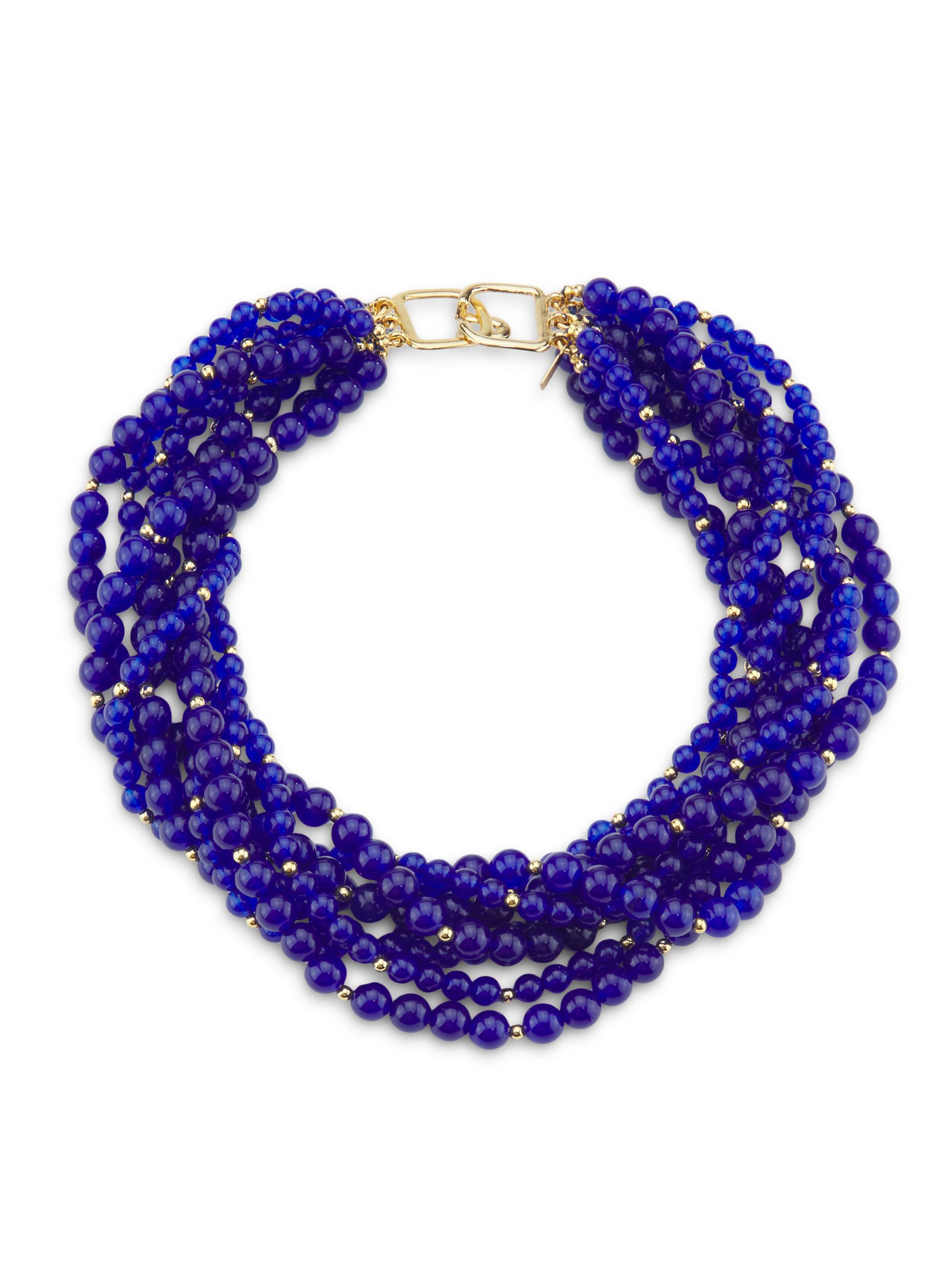 Kenneth Jay Lane Women's Torsade Goldtone & Glass Multi-Strand Beaded Necklace - Lapis Lazuli