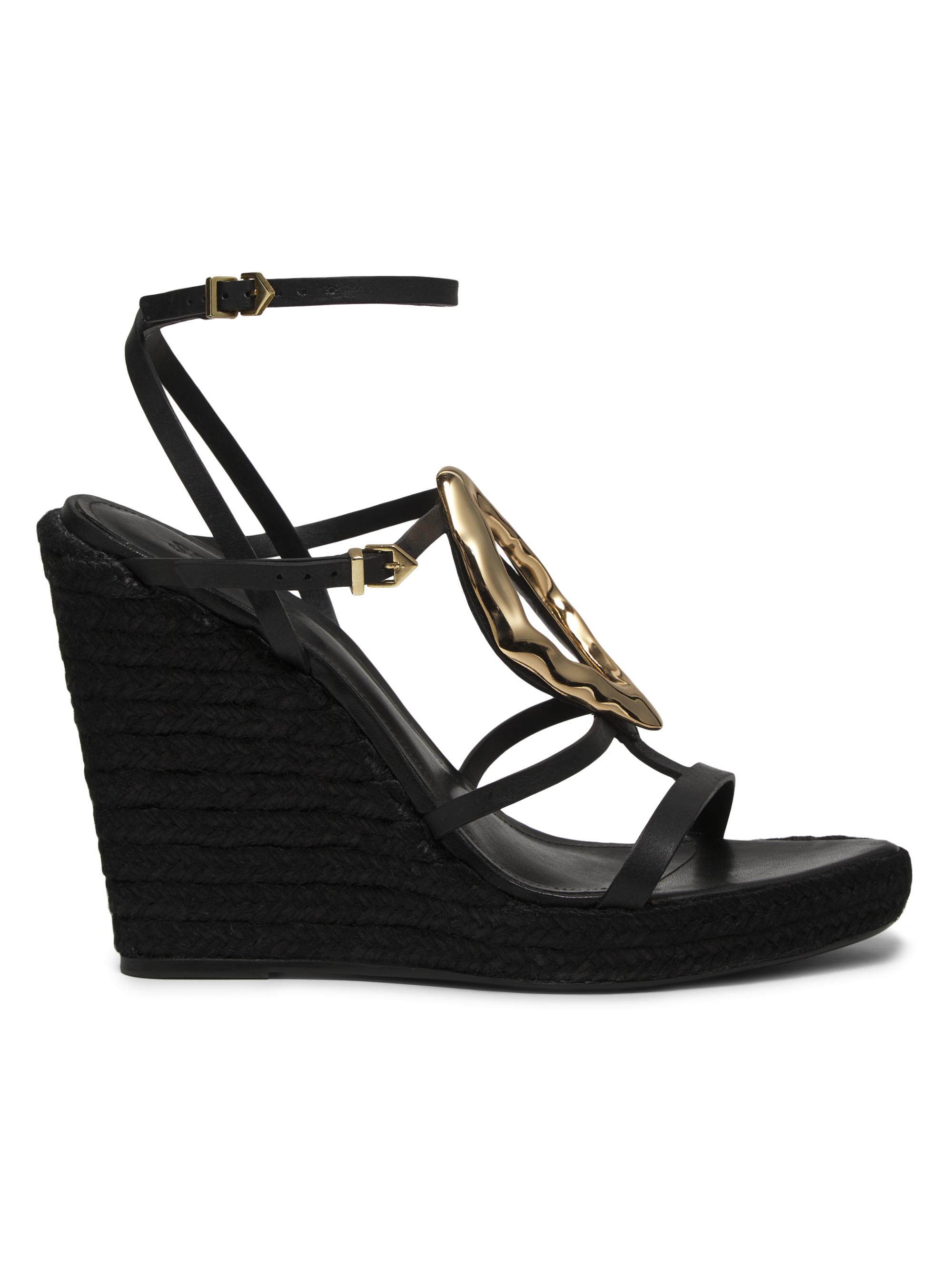 Schutz Women's Amarilis Embellished Wedge Sandals - Black