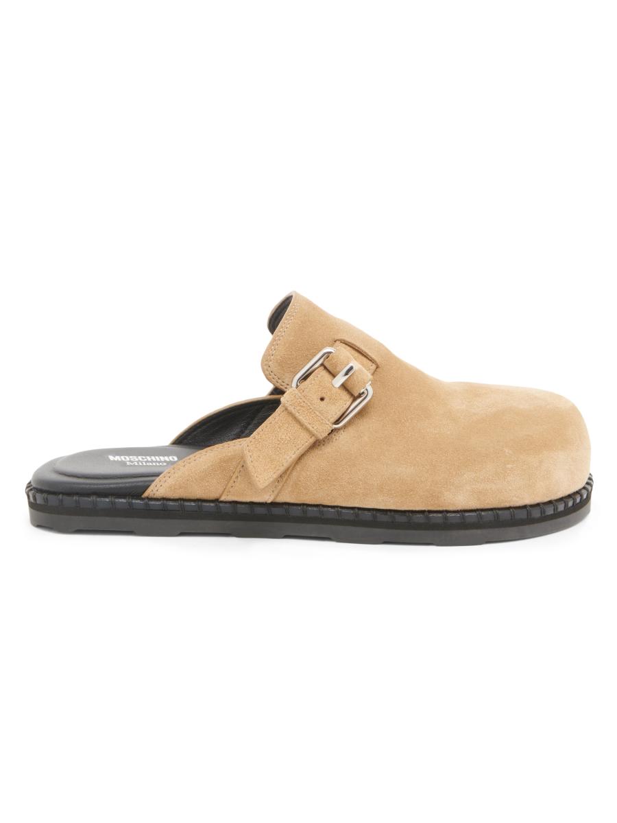 【関税込み】Moschino ブラック Cow Suede Sporty ミュール Moschino Sporty Suede Mules | Saks Fifth Avenue