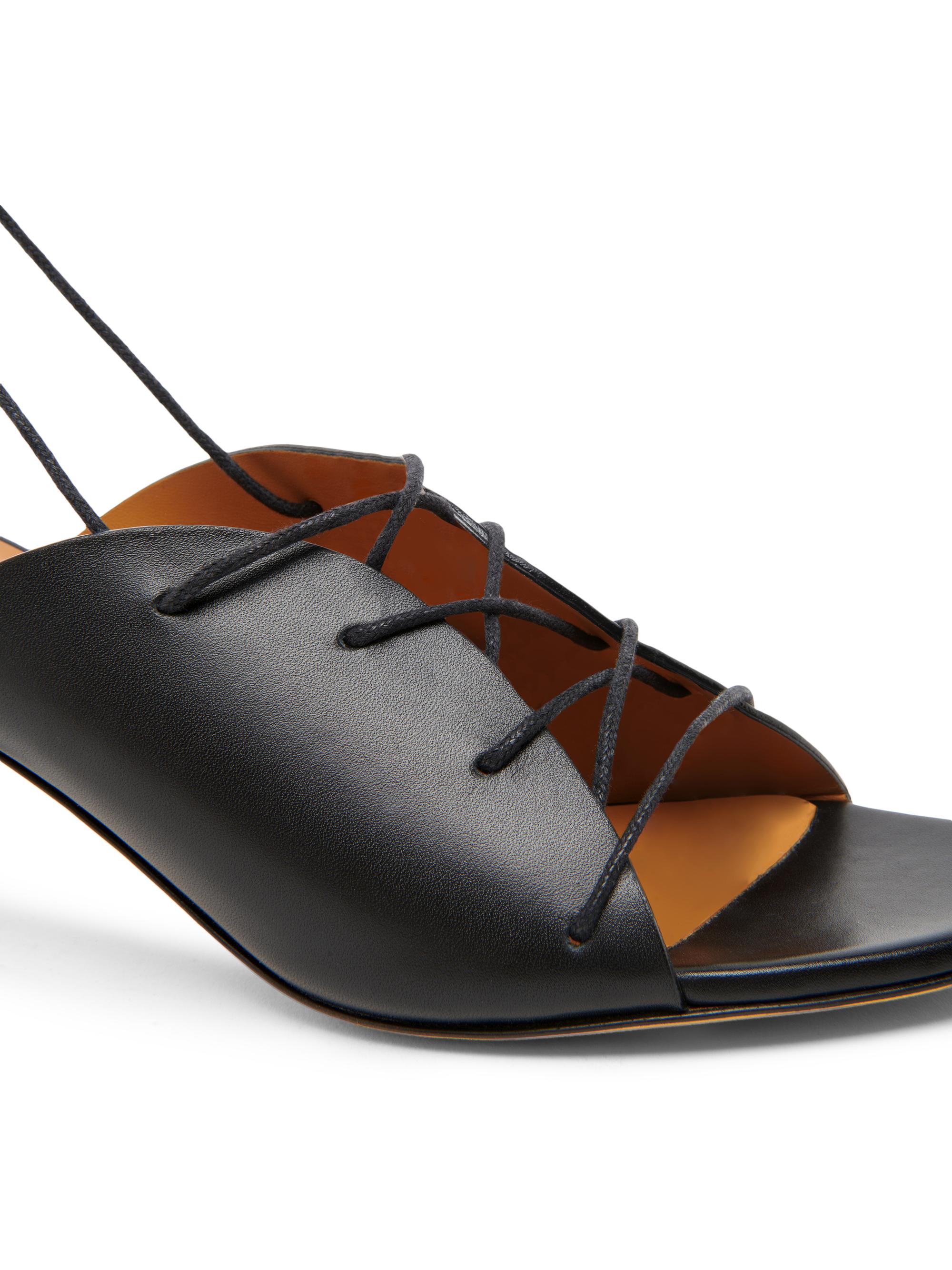 Moschino Laced Lettering 60MM Leather Sandals | Saks Fifth Avenue