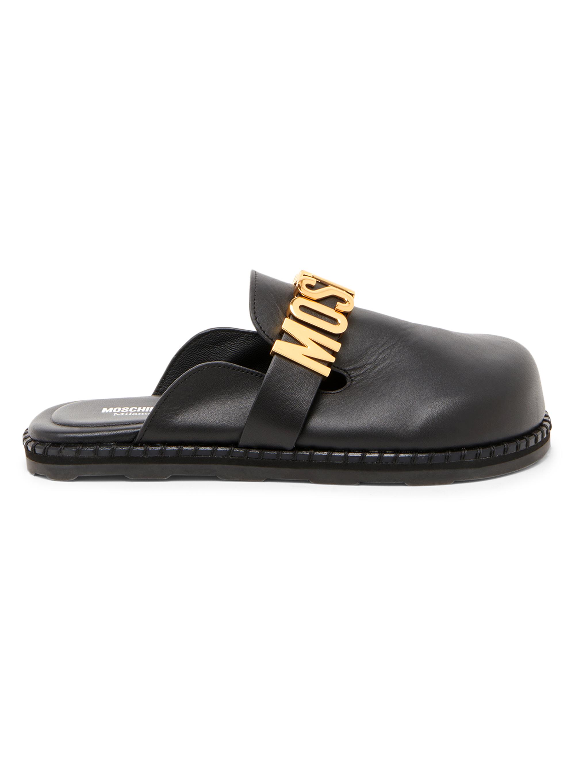 Moschino Sporty Logo-Accented Leather Mules | Saks Fifth Avenue
