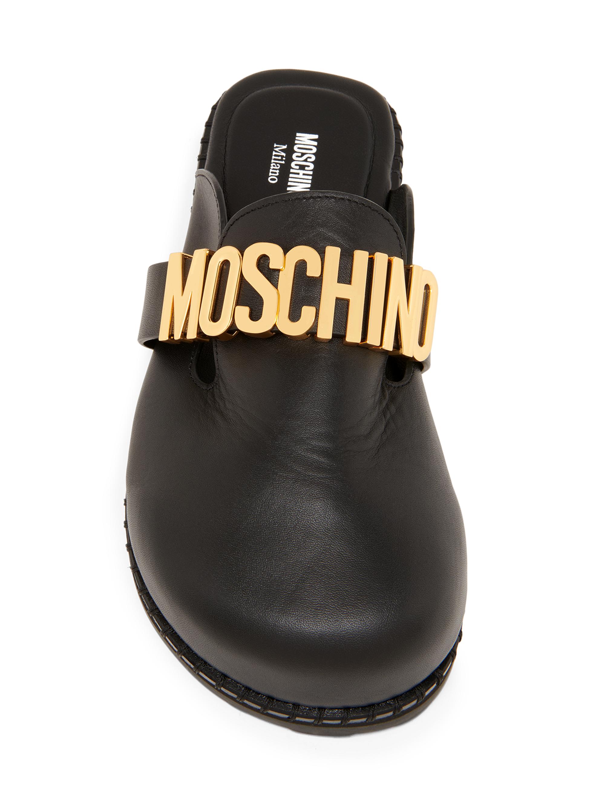 Moschino Sporty Logo-Accented Leather Mules | Saks Fifth Avenue