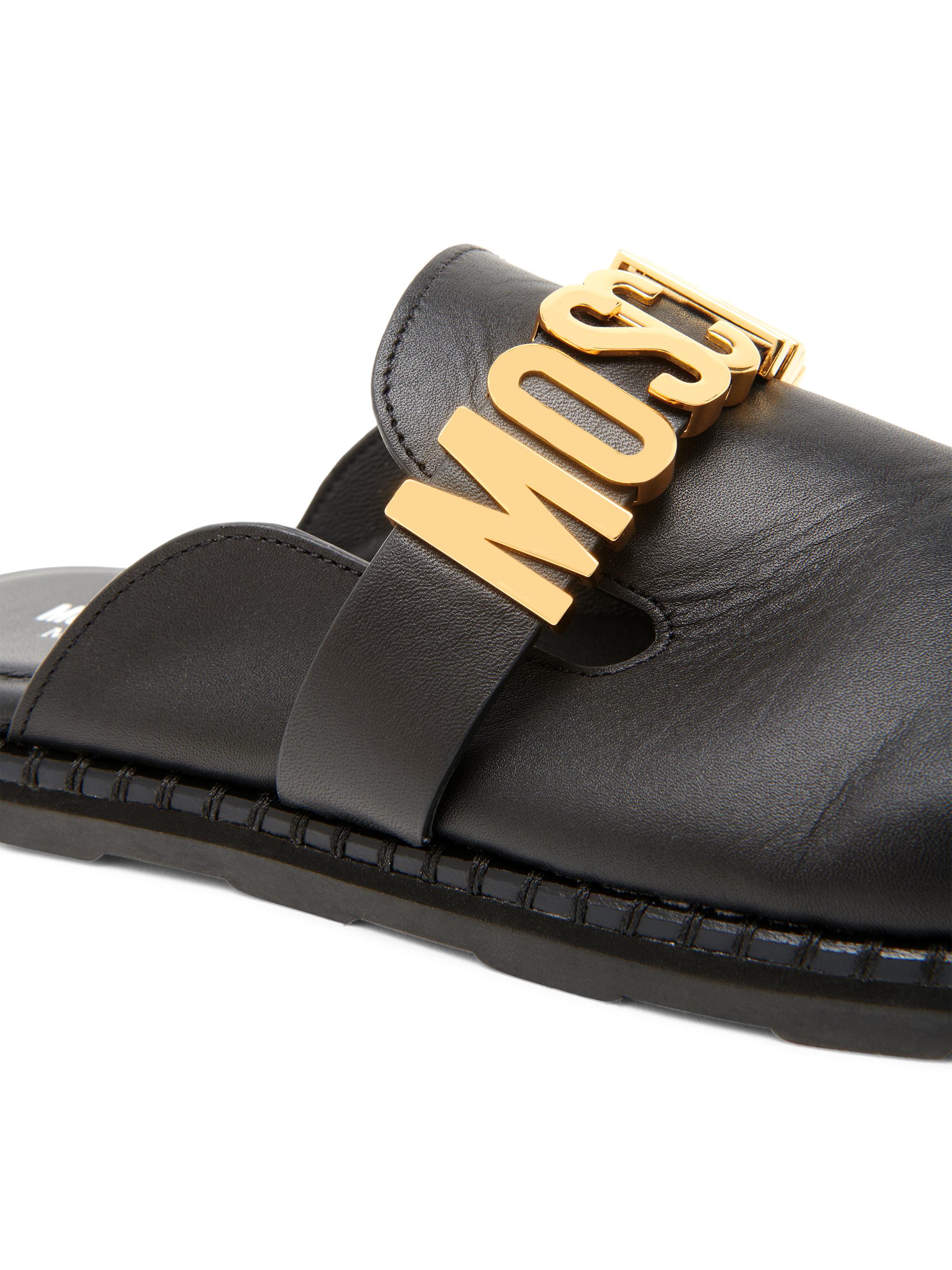 Moschino Sporty Logo-Accented Leather Mules | Saks Fifth Avenue