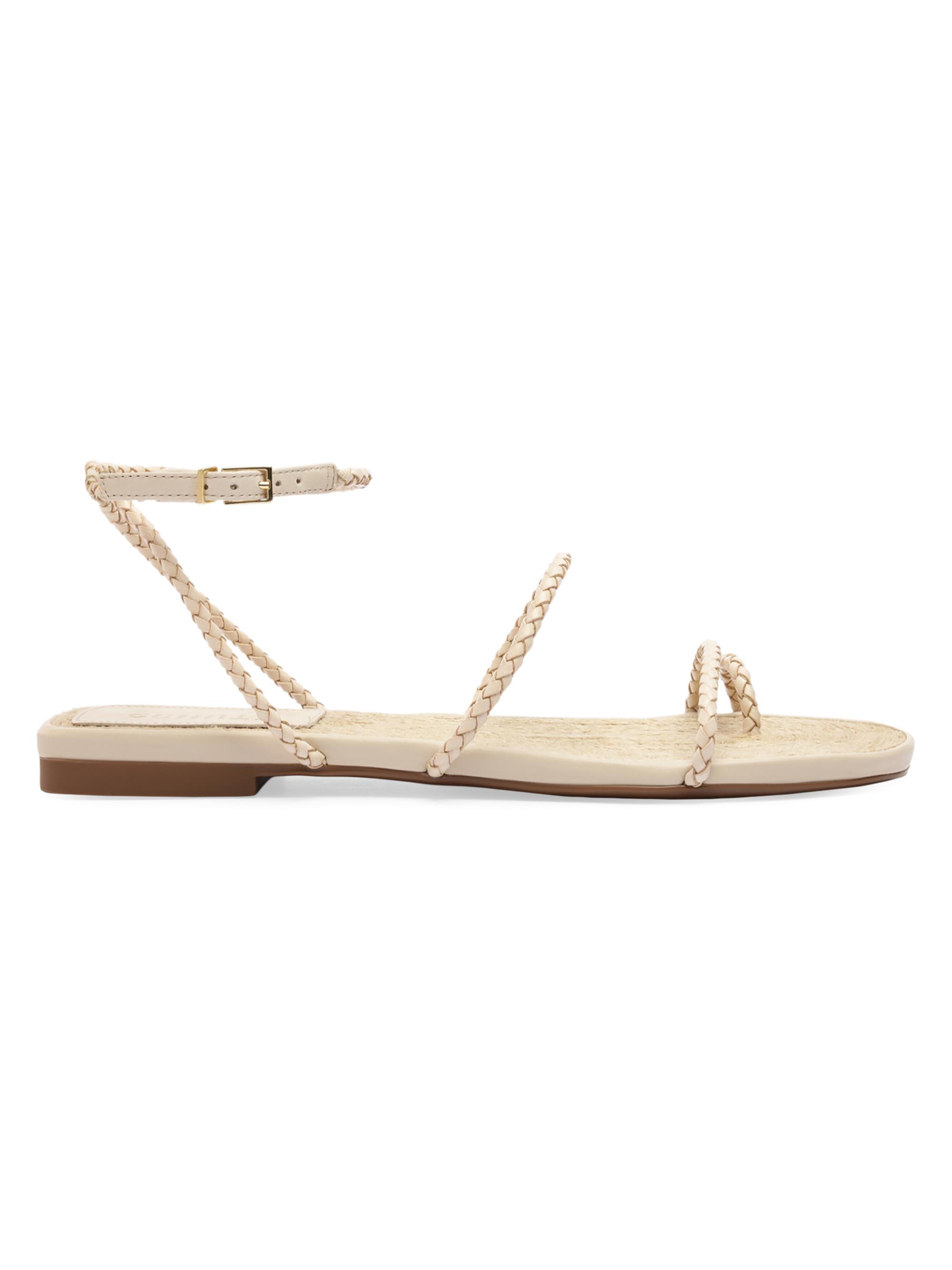 Schutz Women's Kaya Straw Flat Sandals - Off White
