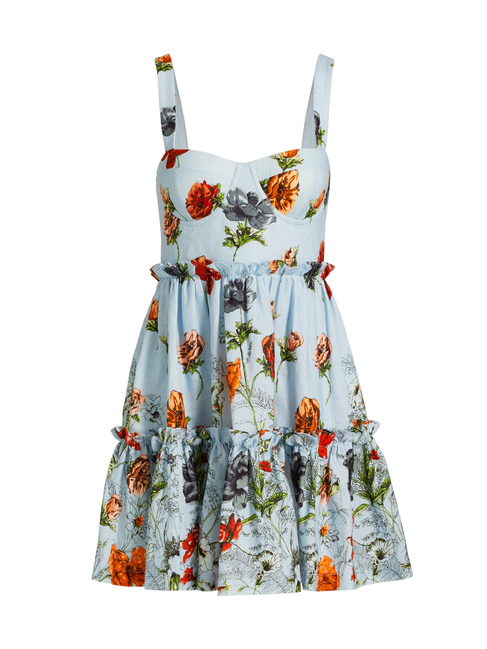 Audrey Floral Linen Minidress