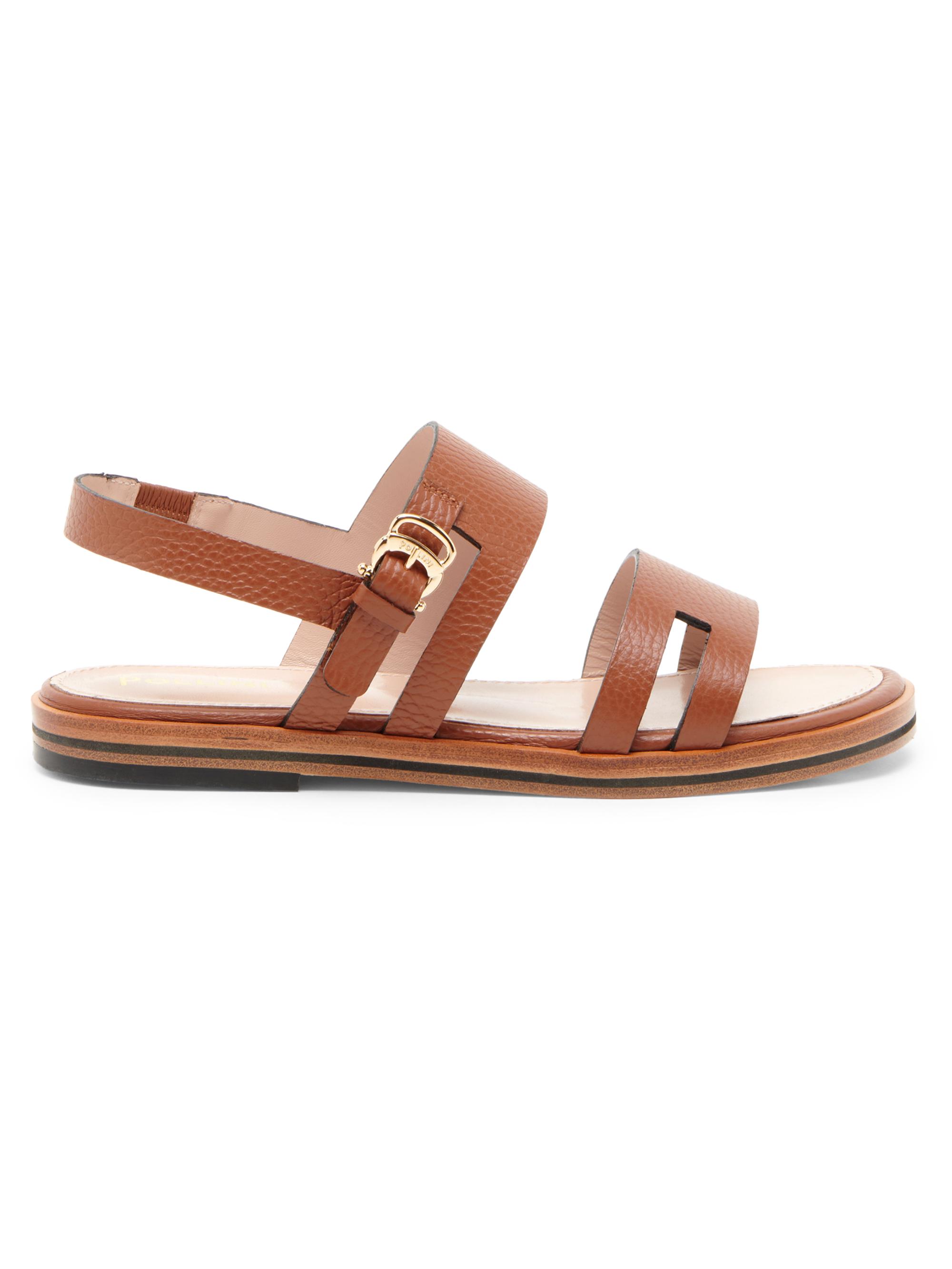 Pollini Women's Essence Cut-Out Leather Sandals - Toffee