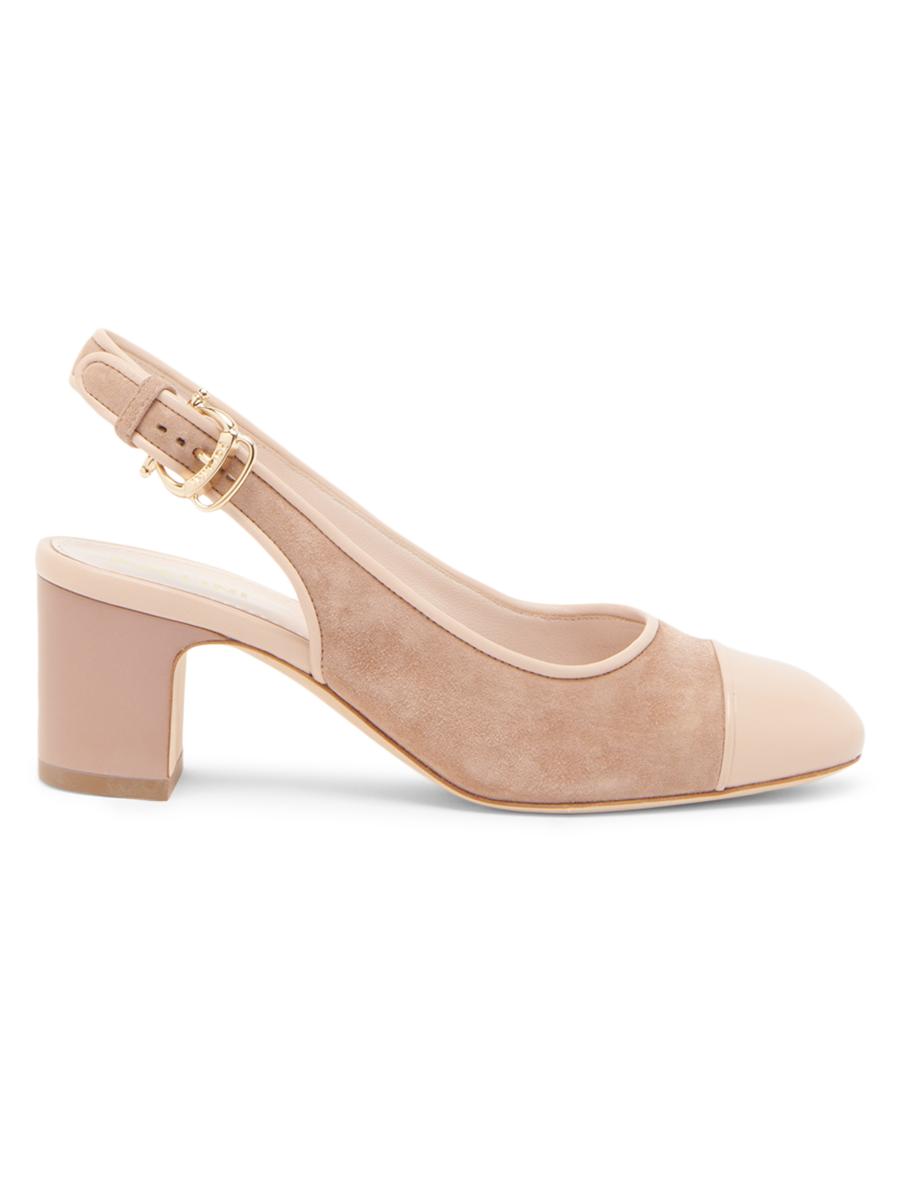 Pollini Women's Outline 55mm Suede & Leather Pumps In Sand
