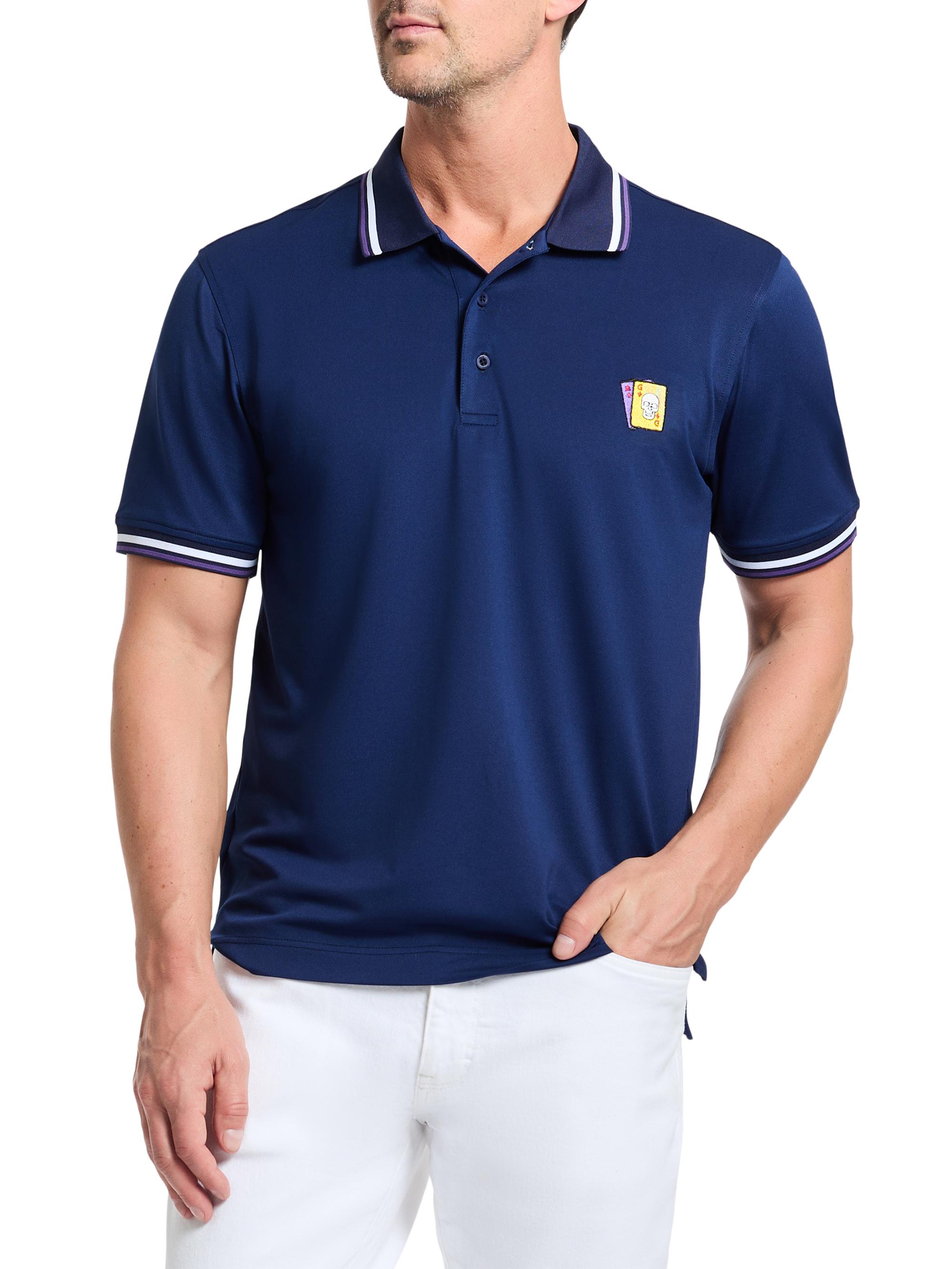 Robert Graham Men's Poker Night Piqué Knit Polo Shirt - Navy