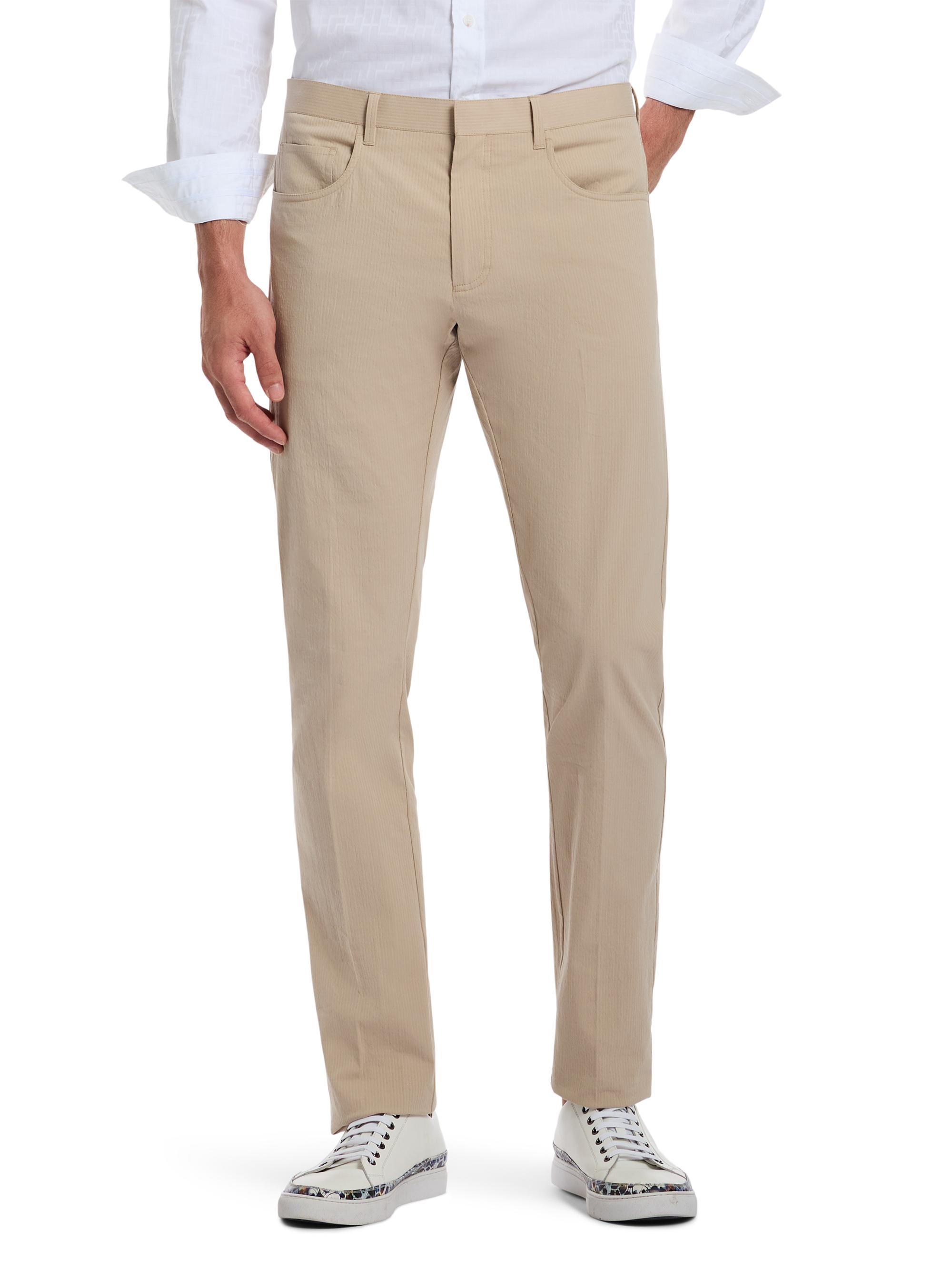 Robert Graham Men's Rayburn Woven Seersucker Pants - Tan