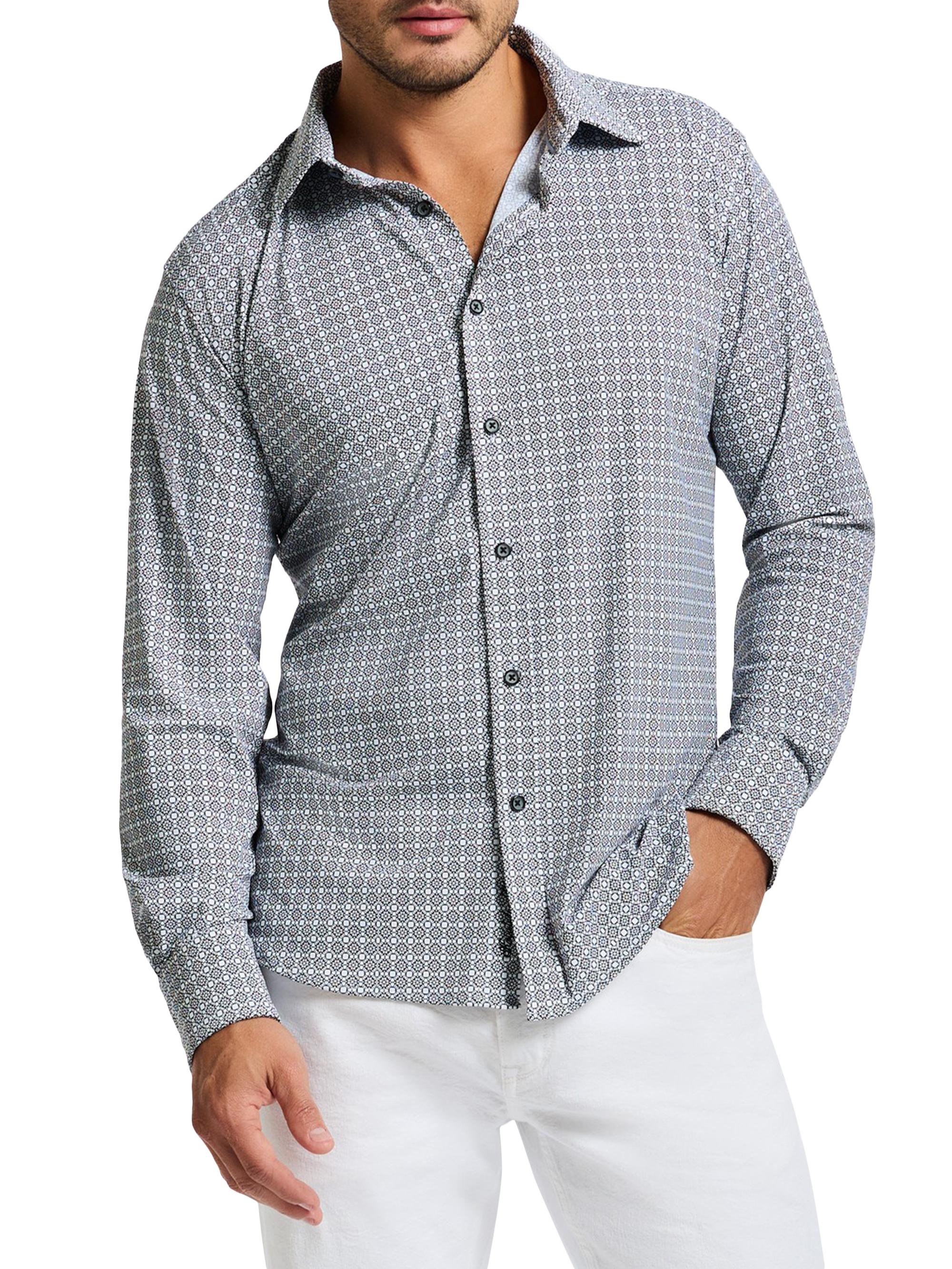 Robert Graham Men's Gresham Circle Print Long-Sleeve Shirt - Black