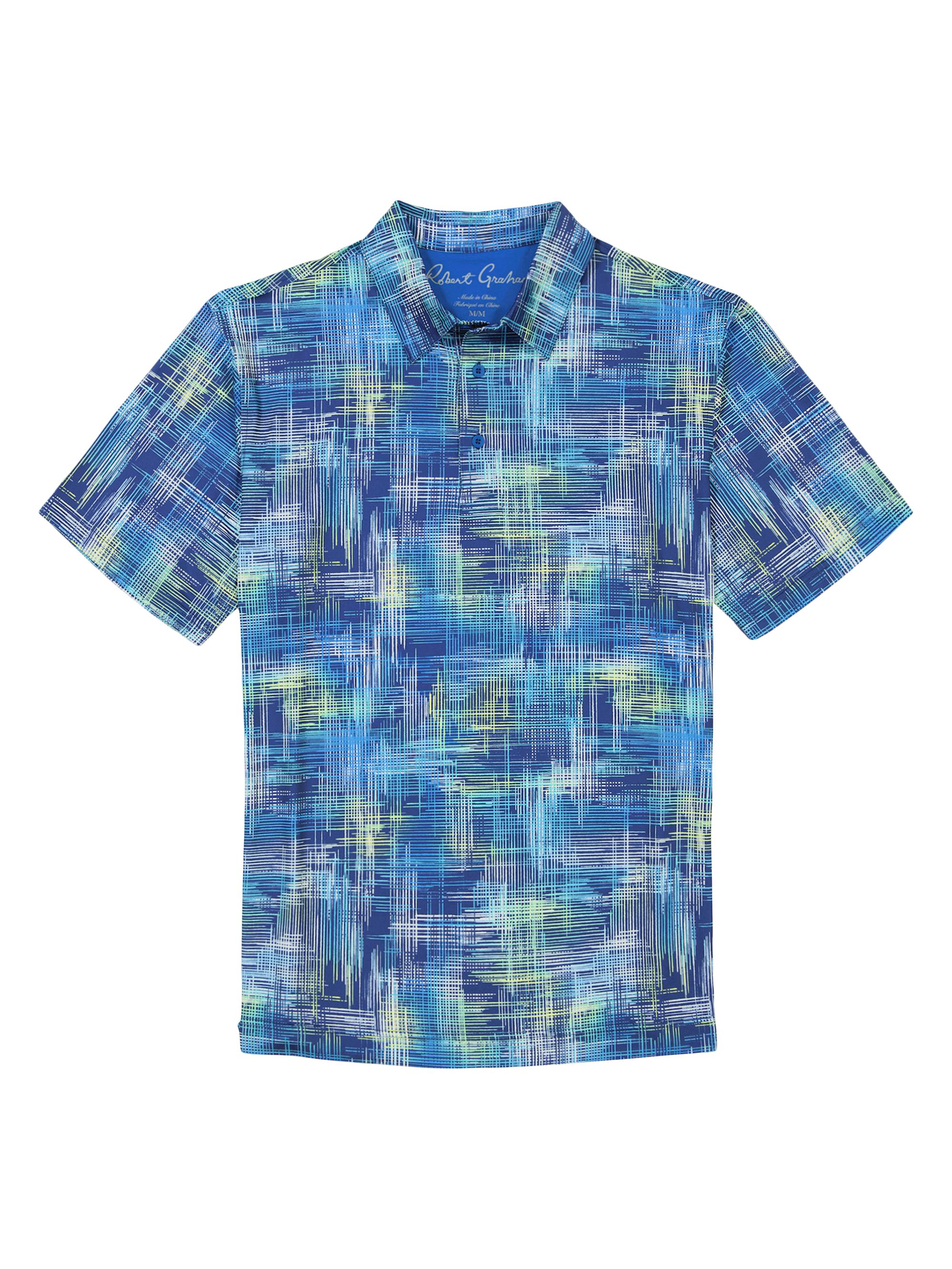 Robert Graham Men's Salas Knit Polo Shirt - Blue