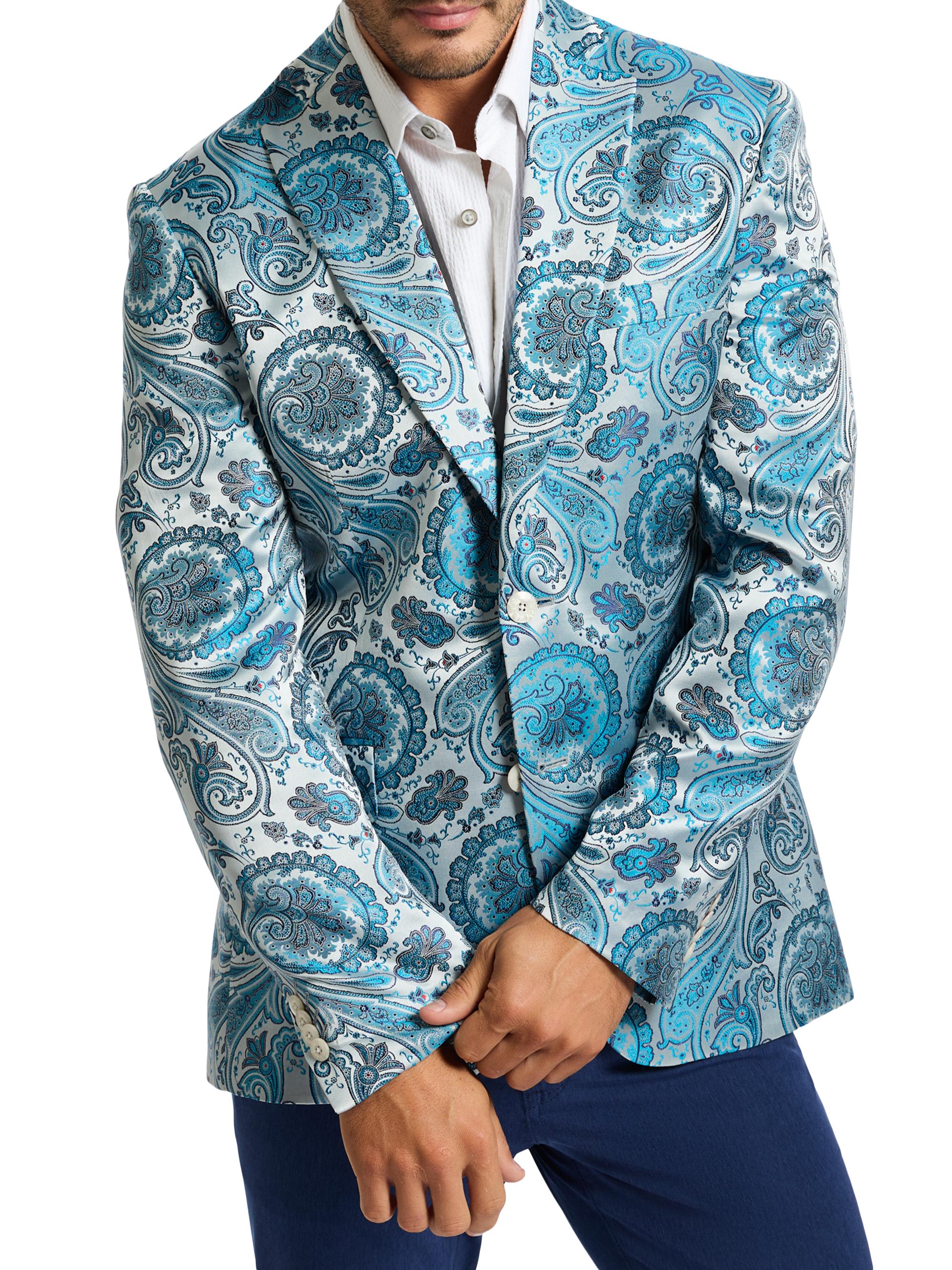 Robert Graham Men's Aqua Bloom Le Sportcoat - Light Blue