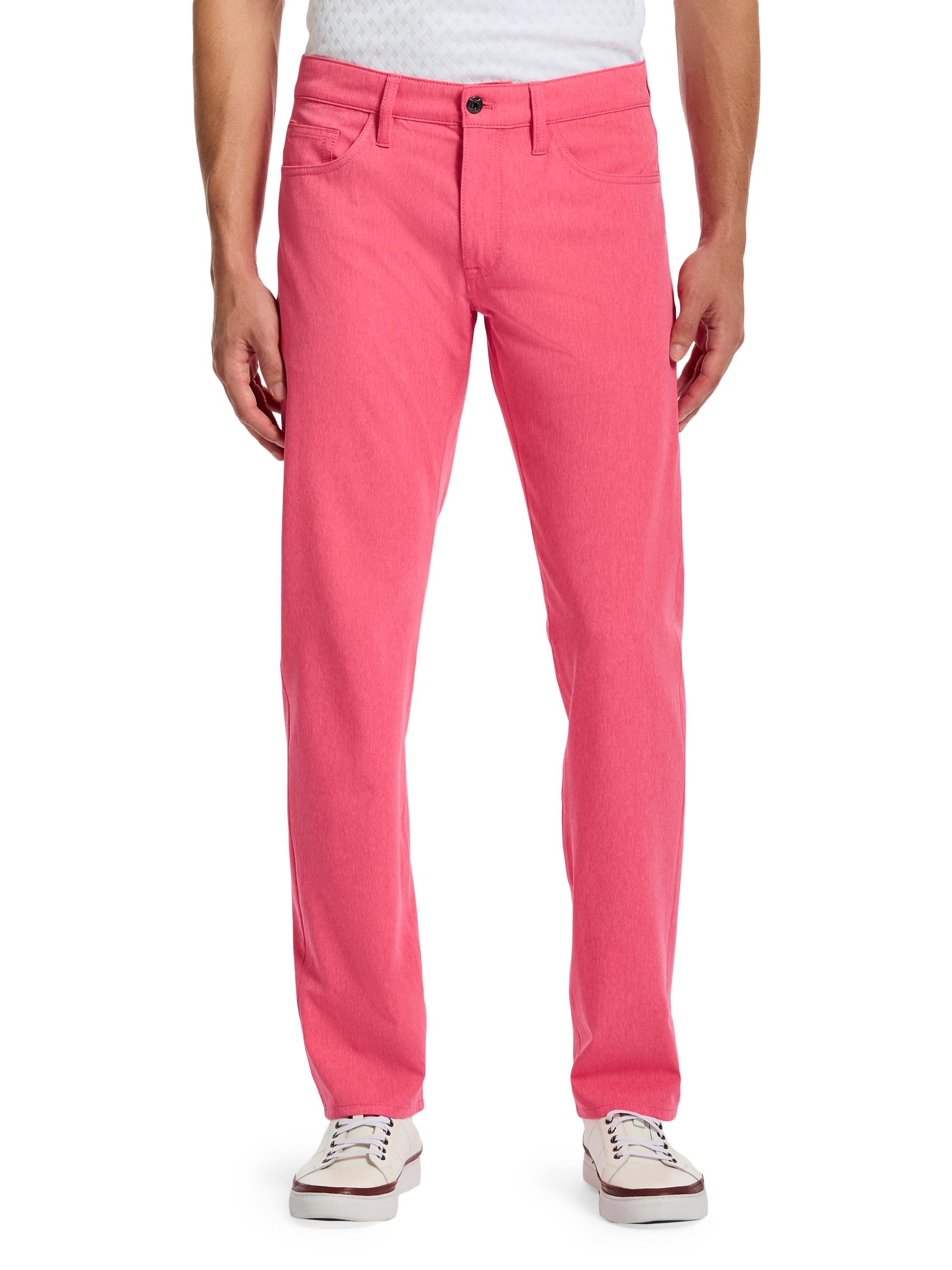 Robert Graham Men's Grady Stretch Straight-Leg Pants - Coral
