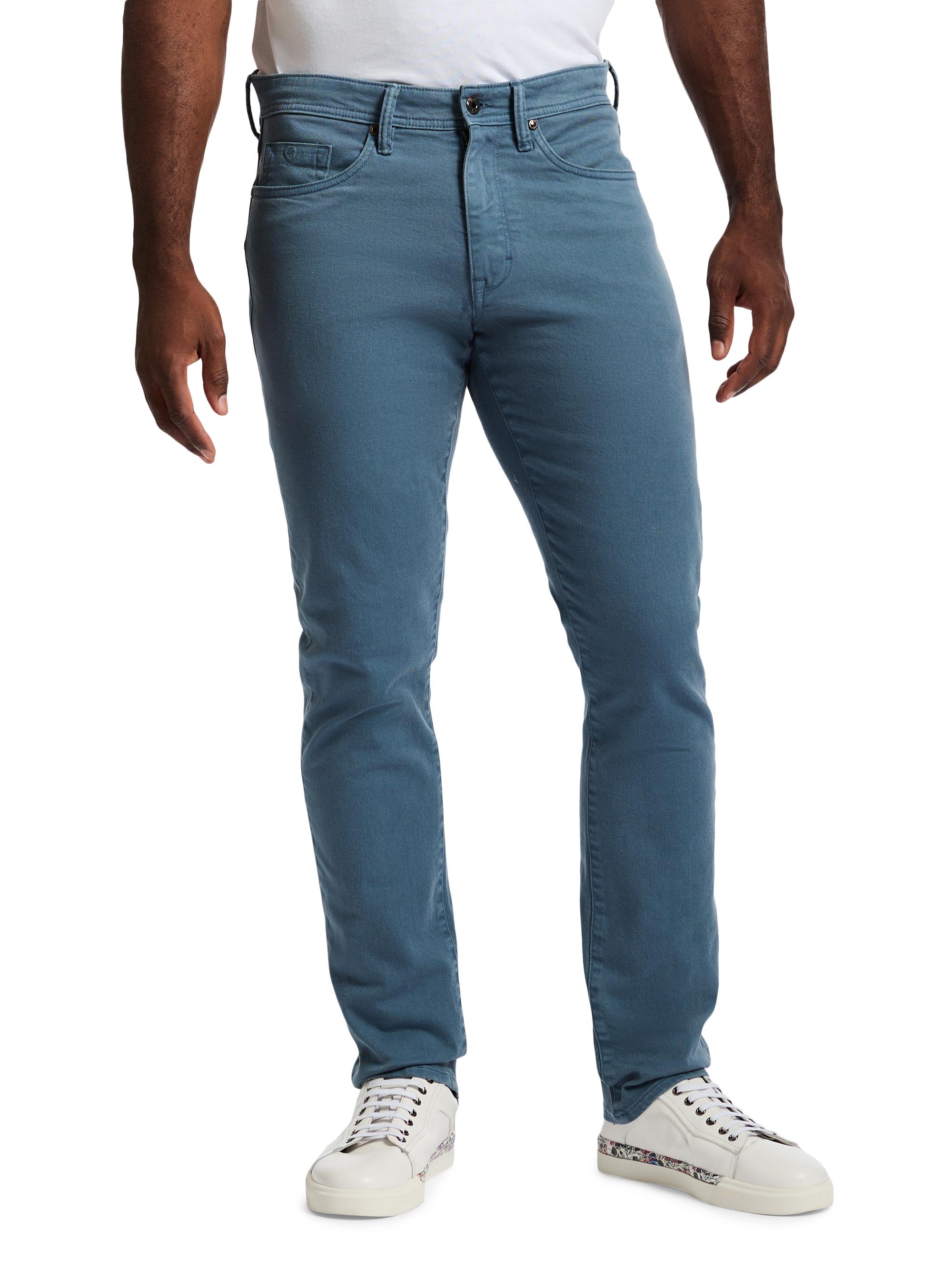 Robert Graham Men's Madsen Stretch-Cotton Pants - Slate Blue