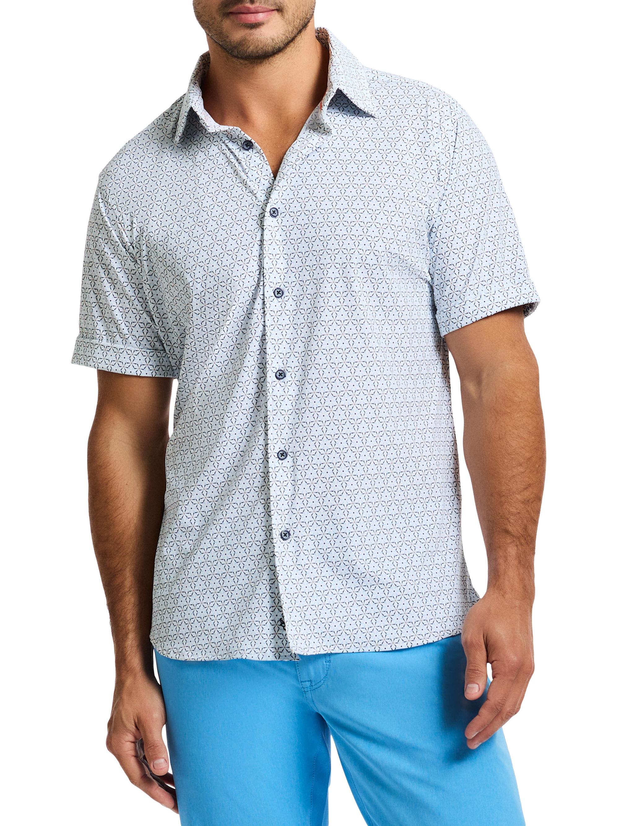 Robert Graham Men's Avalon Stretch-Nylon Button-Front Shirt