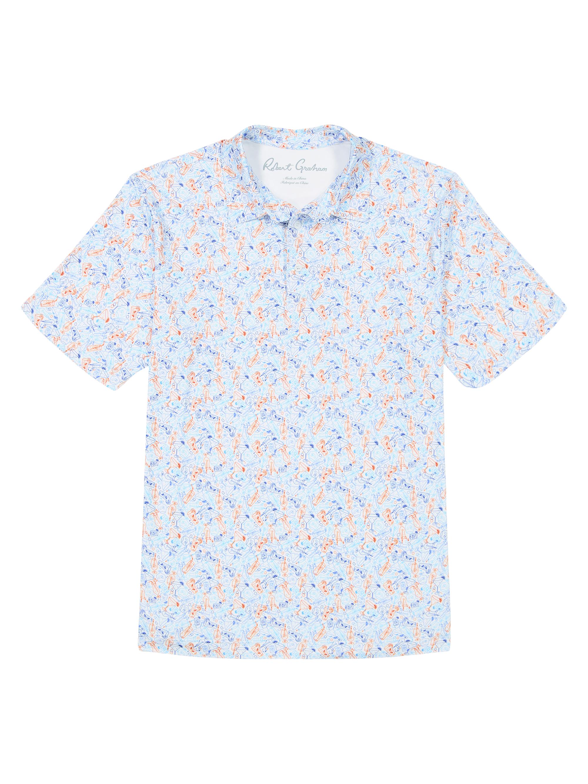 Robert Graham Men's Boozy Bogey Knit Polo Shirt - White