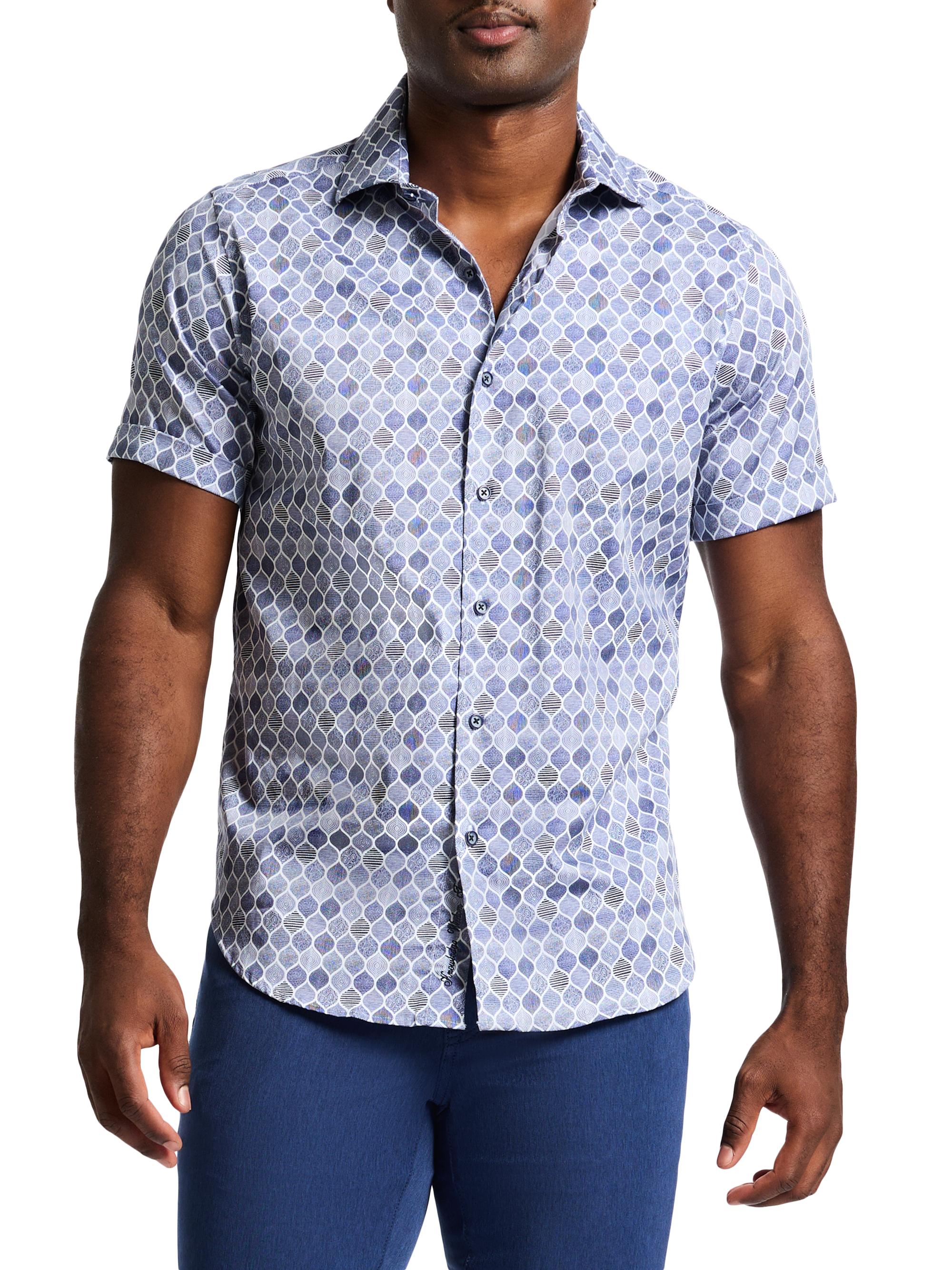Robert Graham Men's Rowan Button-Front Short-Sleeve Shirt - Navy