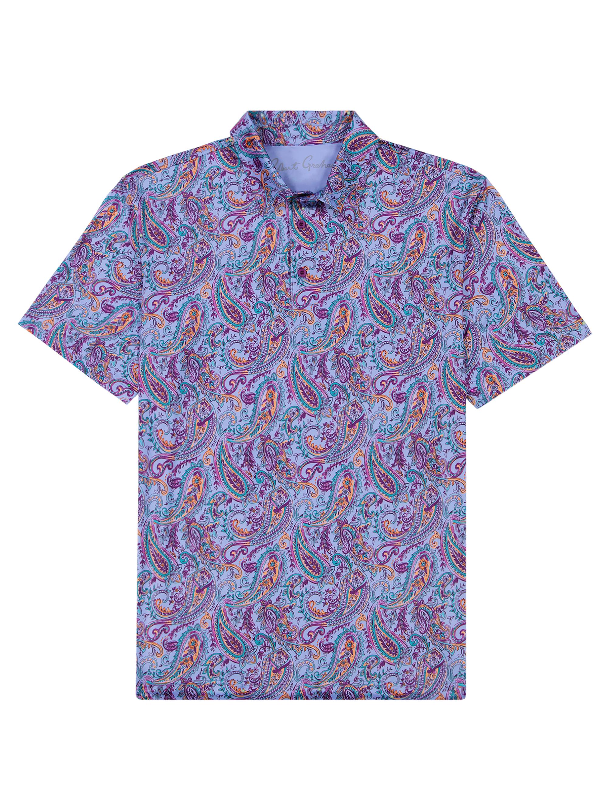 Robert Graham Men's Matos Knit Polo Shirt - Purple