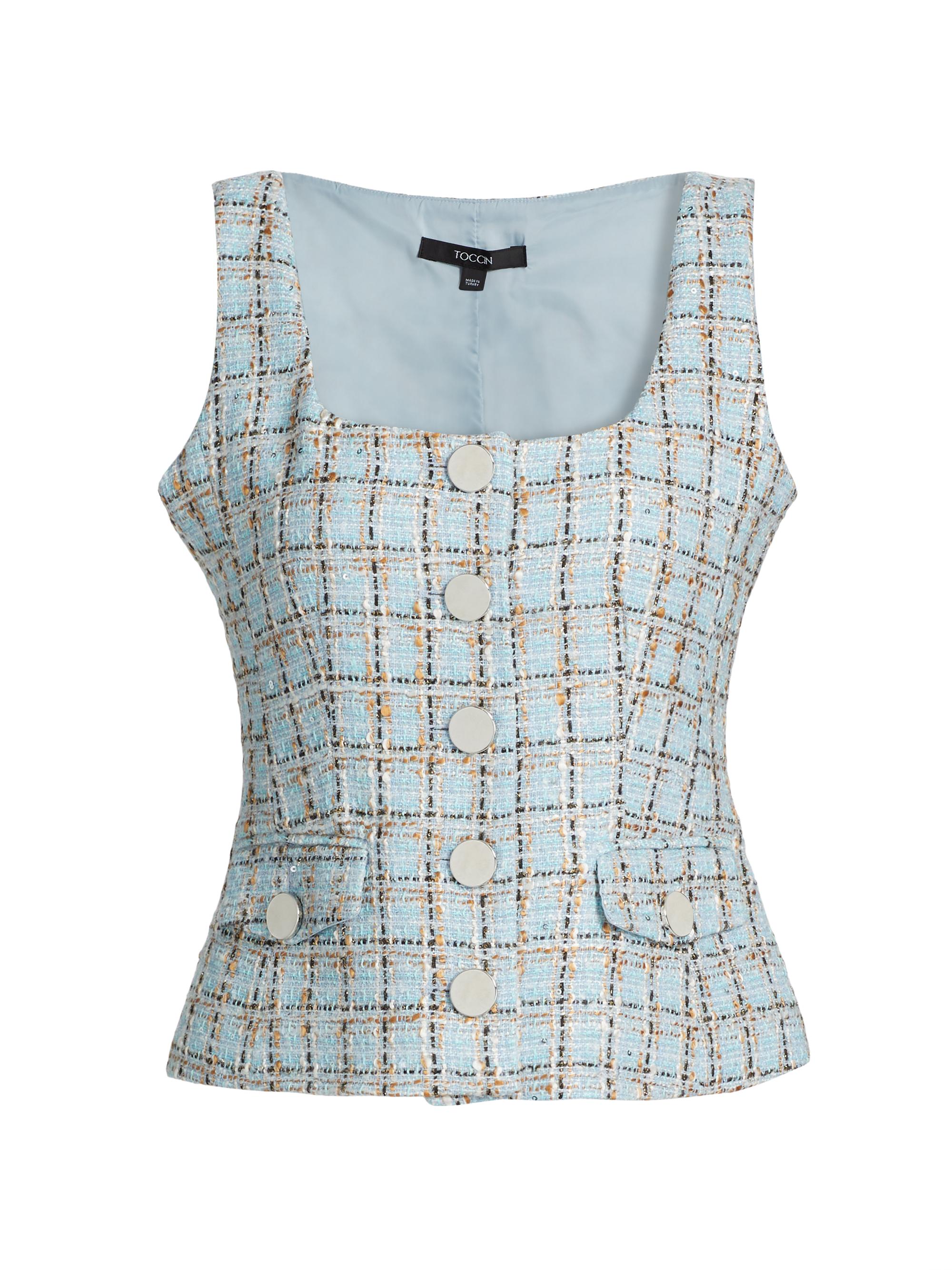 Toccin Georgia Scoopneck Tweed Top | Saks Fifth Avenue