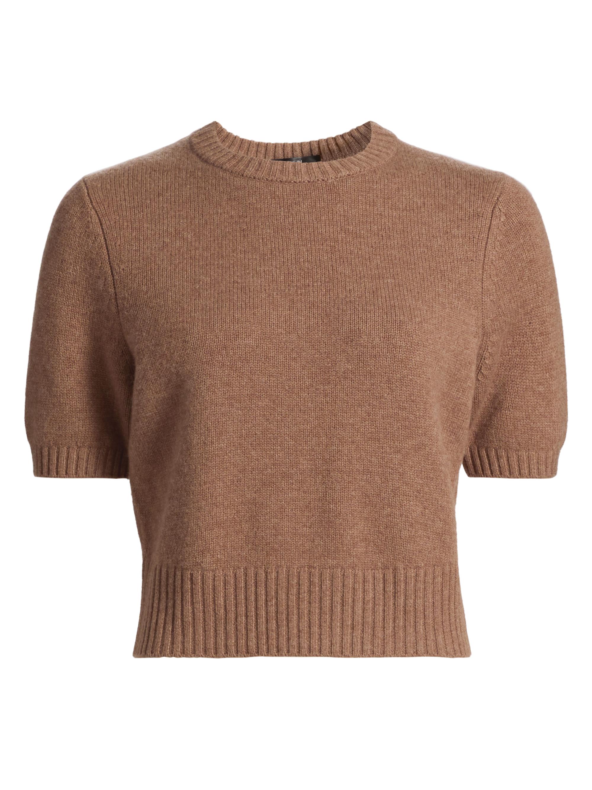 Toccin Women's Elsie Wool-Cashmere Short-Sleeve Sweater - Tawny